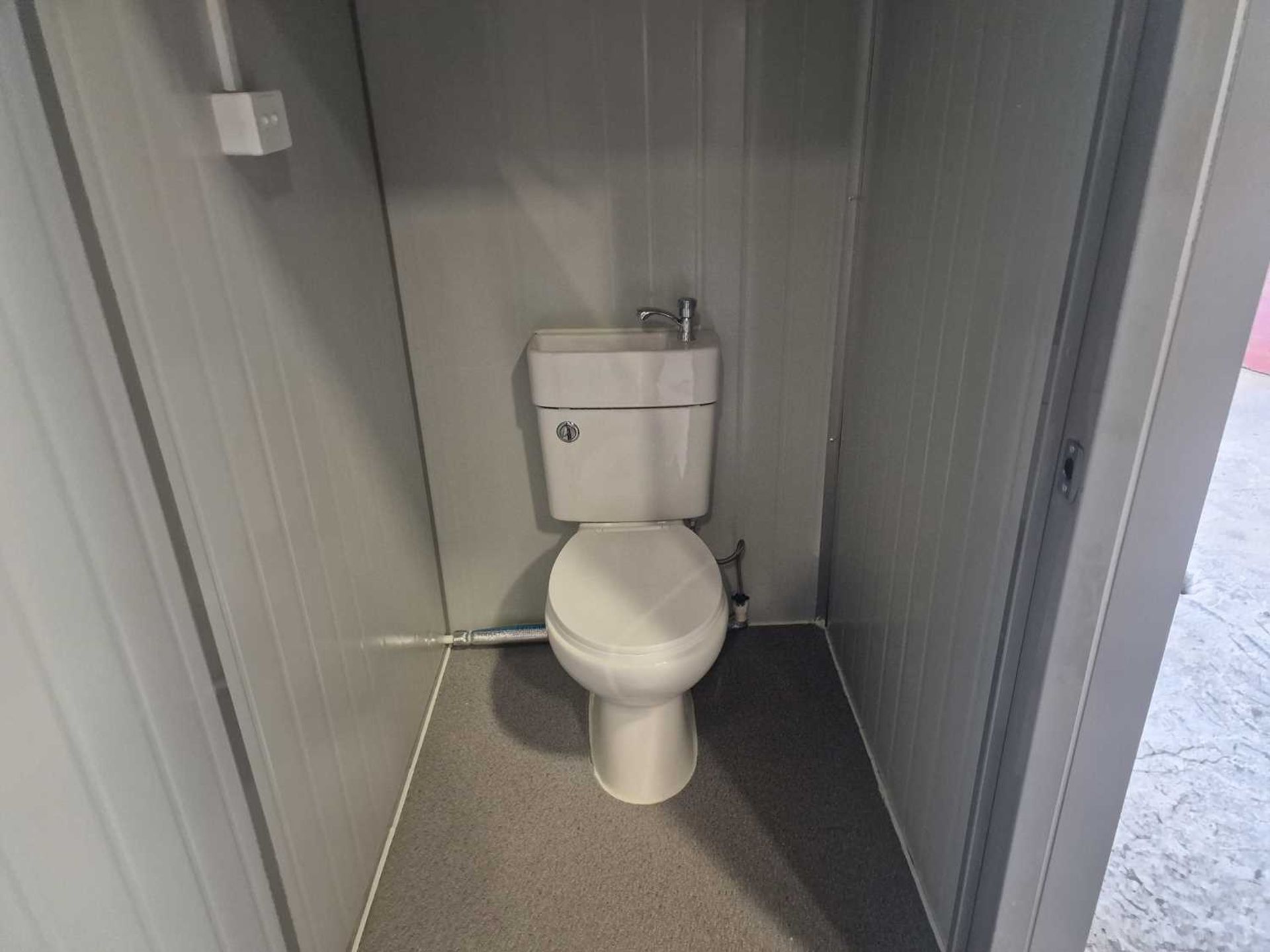 Unused Double Toilet Block, with Sink, 240Volt (215cm x 123cm x 247cm) - Image 7 of 8