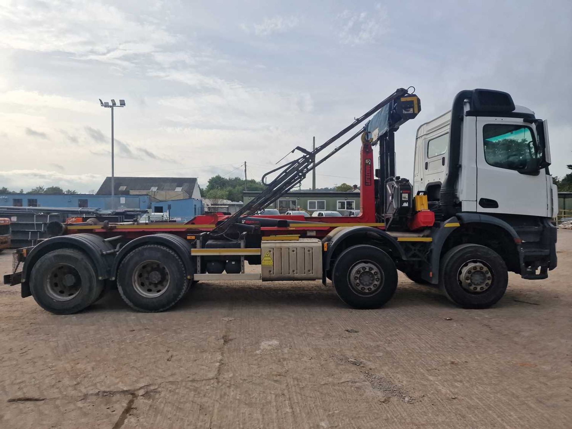 2017 Mercedes 8x4 Hook Loader Lorry, Multilift Equipment, Easy Sheet, Reverse Camera, A/C (Reg. Docs - Image 7 of 72