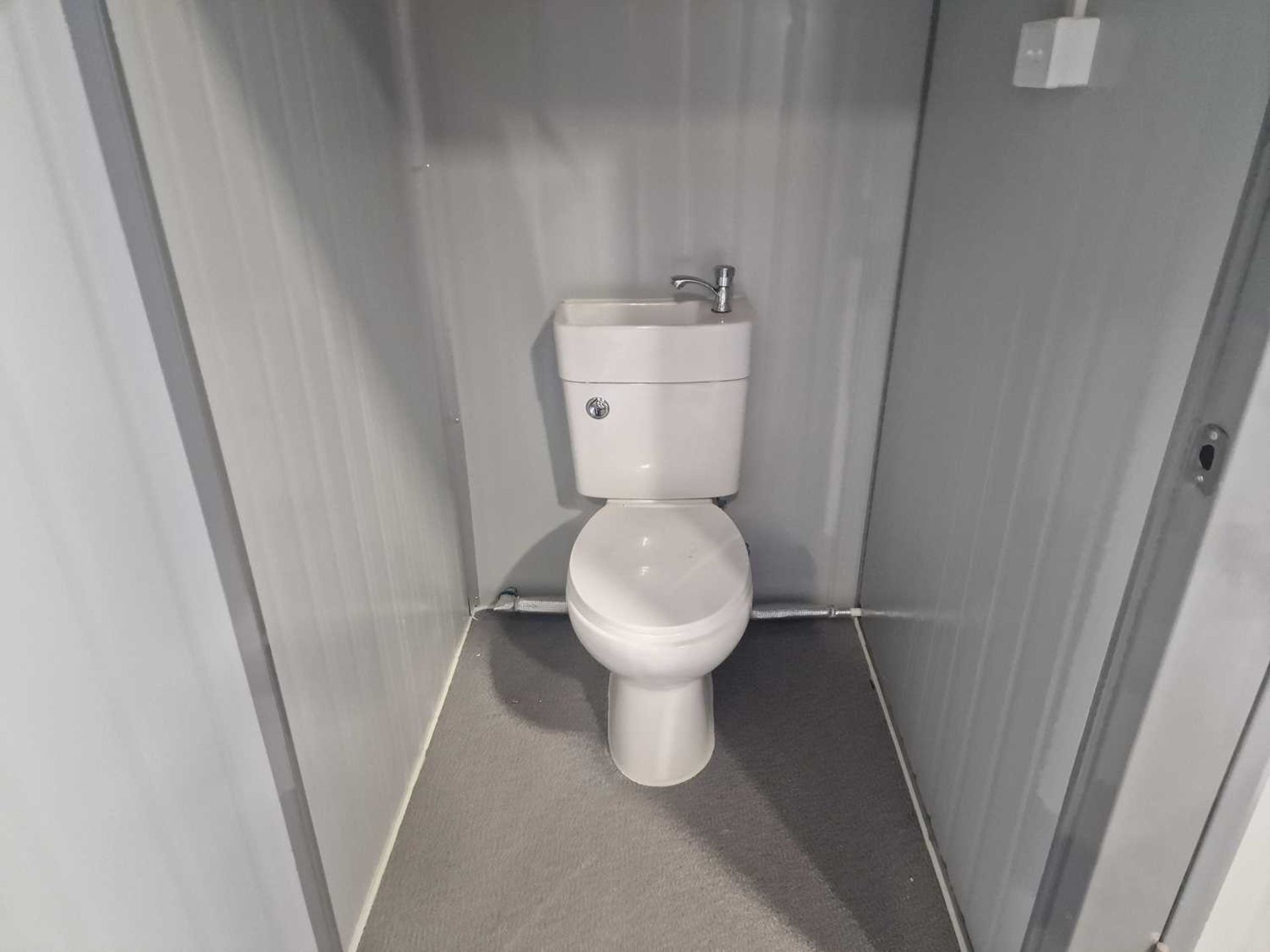 Unused Double Toilet Block, with Sink, 240Volt (215cm x 123cm x 247cm) - Image 5 of 8