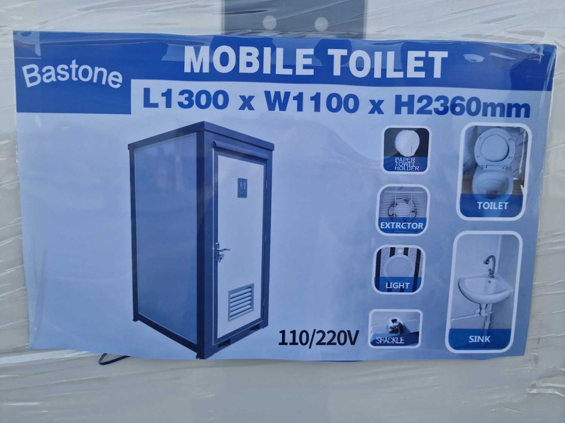 Unused Bastone Single Toilet Block, with Sink, 240Volt (130cm x 110cm x 236cm) - Image 7 of 14