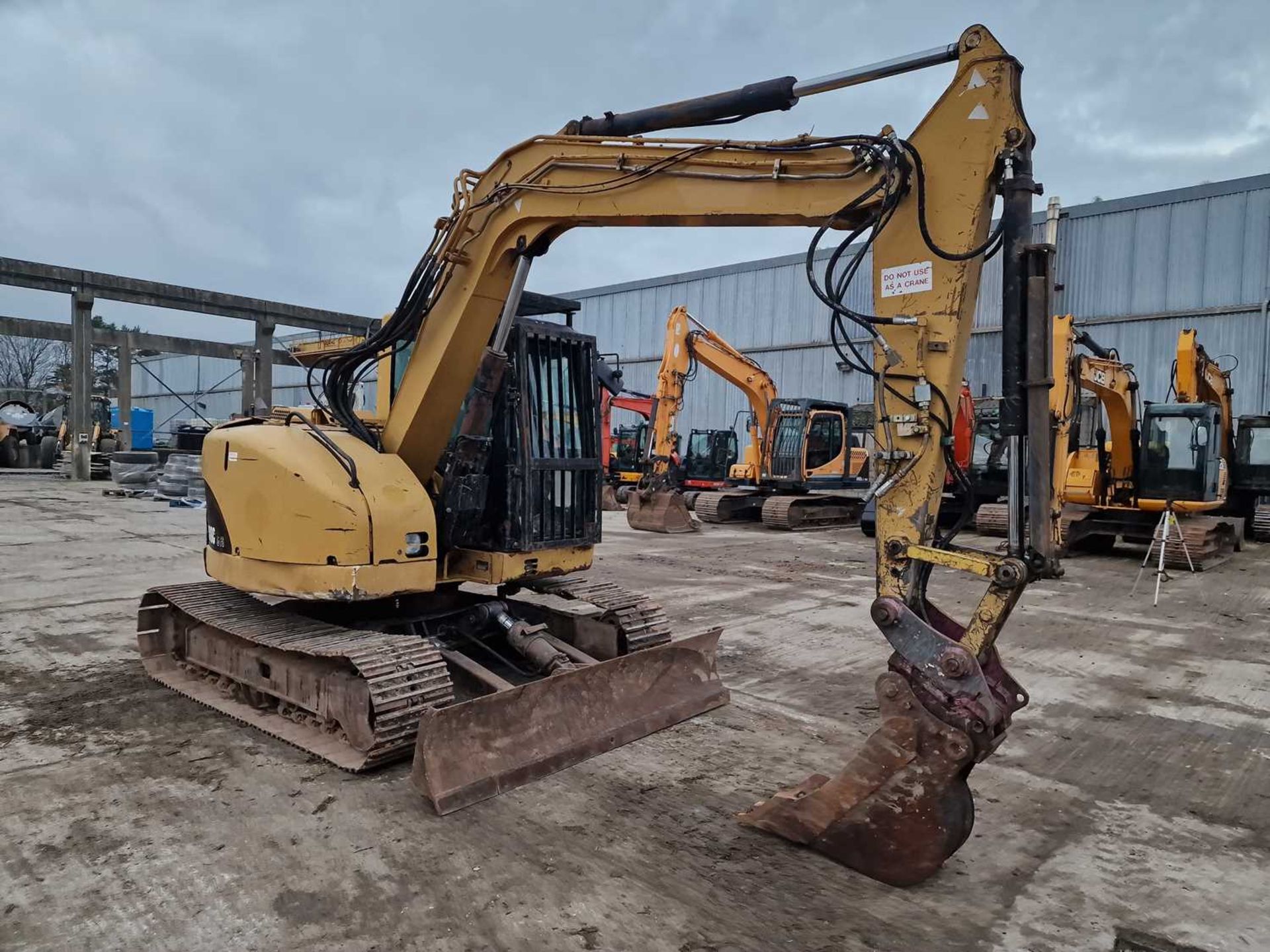 2008 CAT 308C CR 450mm Steel Tracks, Blade, CV, Hydraulic QH, Piped, Aux. Piping, A/C, Demo Cage - Image 41 of 102