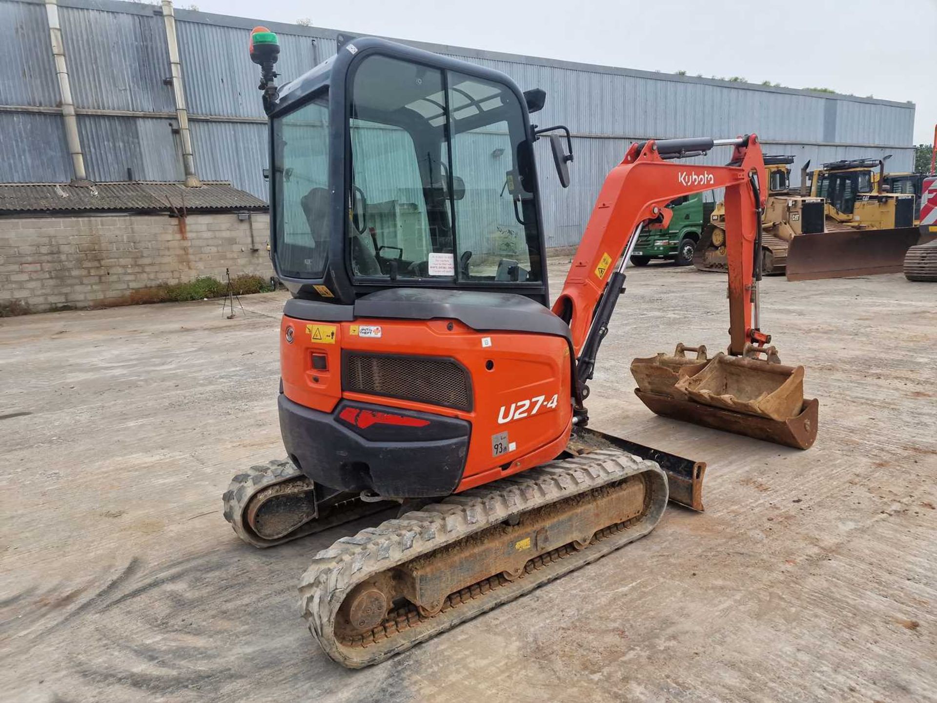 2016 Kubota U27-4 Rubber Tracks, Blade, Offset, Strickland Manual QH, Piped, 48", 24", 18" Bucket - Image 5 of 70