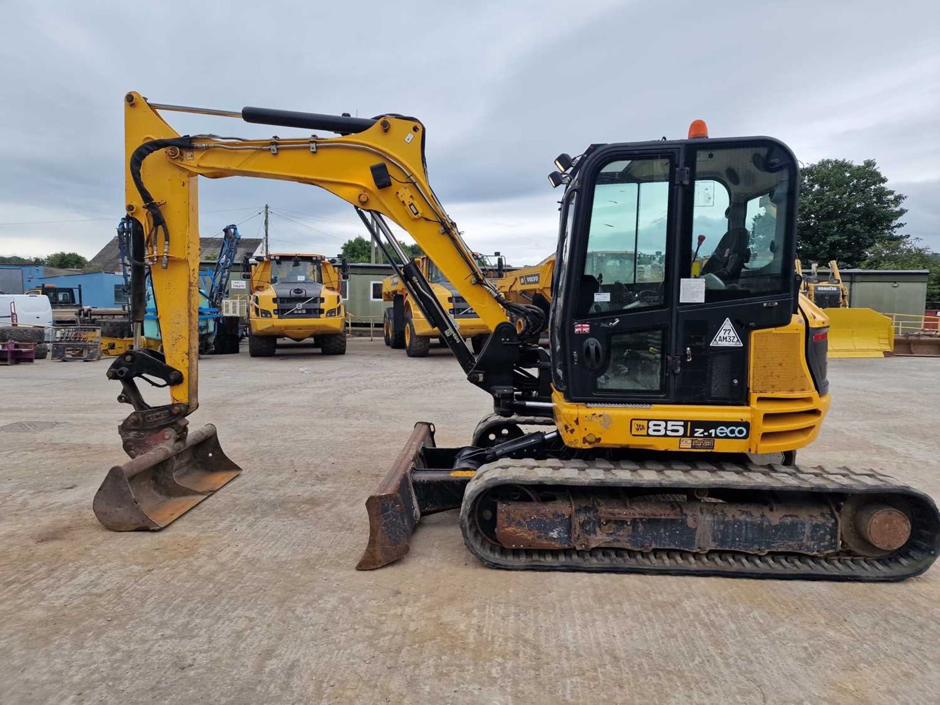 2015 JCB 85Z-1 ECO Rubber Tracks, Blade, Offset, CV, JCB Hydraulic QH, Piped, Aux. Piping, 60" Bucke - Image 2 of 80