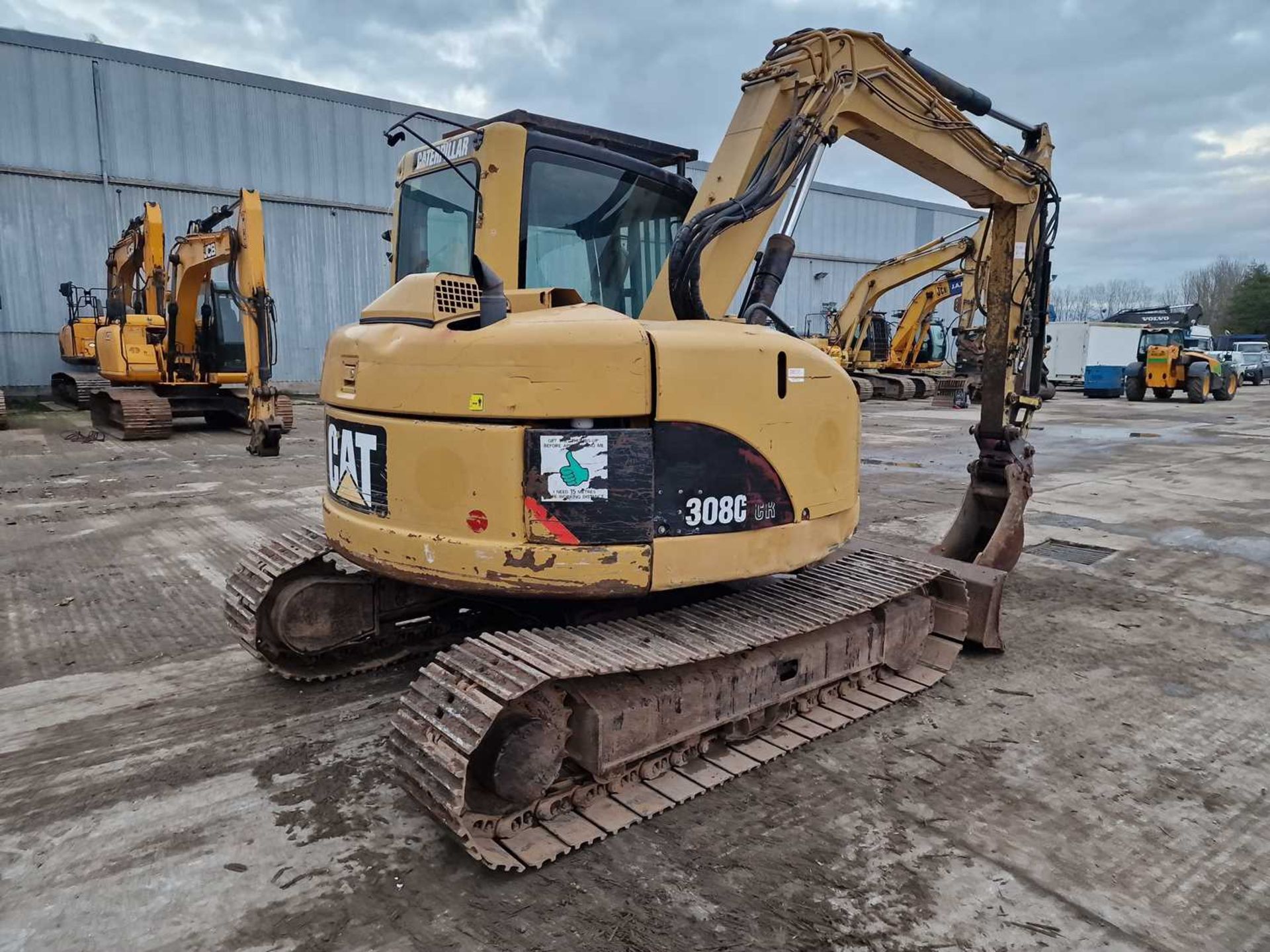 2008 CAT 308C CR 450mm Steel Tracks, Blade, CV, Hydraulic QH, Piped, Aux. Piping, A/C, Demo Cage - Image 39 of 102