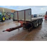 2001 Truckmate Tri Axle Drawbar Flat Bed Trailer