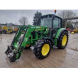 2010 John Deere 6230 4WD Tractor, MX U8 Loader, 3 Spool Valves, Push Out Hitch, A/C