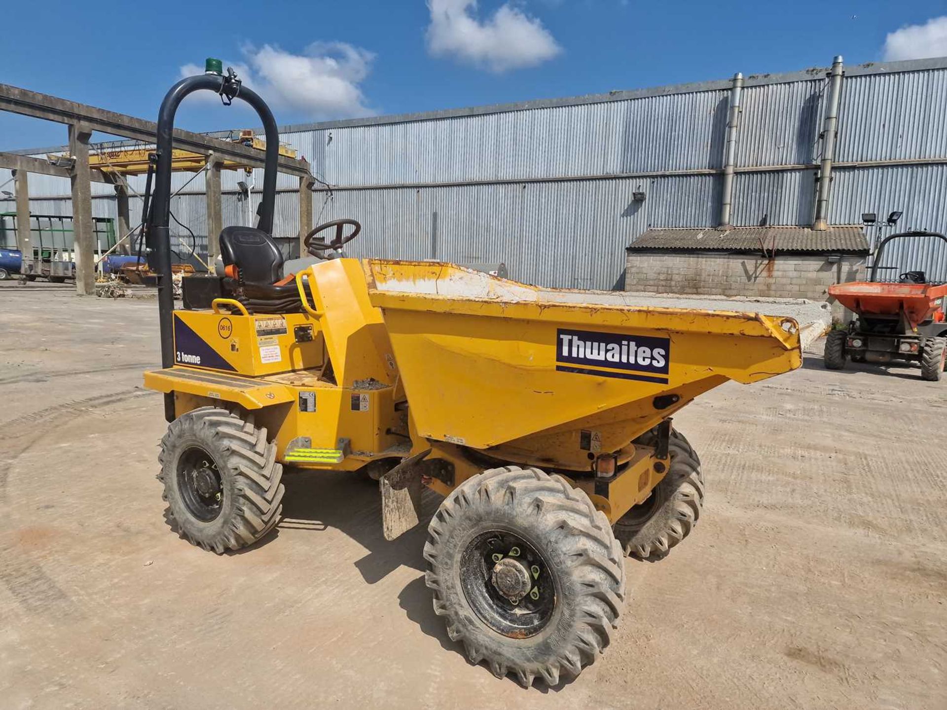 2019 Thwaites 3 Ton Swivel Skip Dumper, Folding Roll Bar - Image 6 of 48