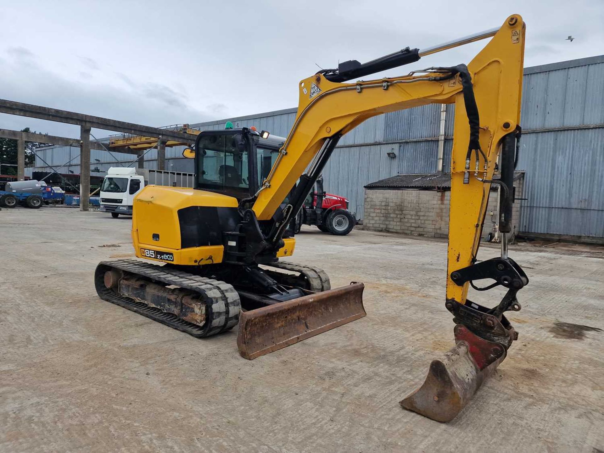 2015 JCB 85Z-1 ECO Rubber Tracks, Blade, Offset, CV, JCB Hydraulic QH, Piped, Aux. Piping, 60" Bucke - Image 7 of 80