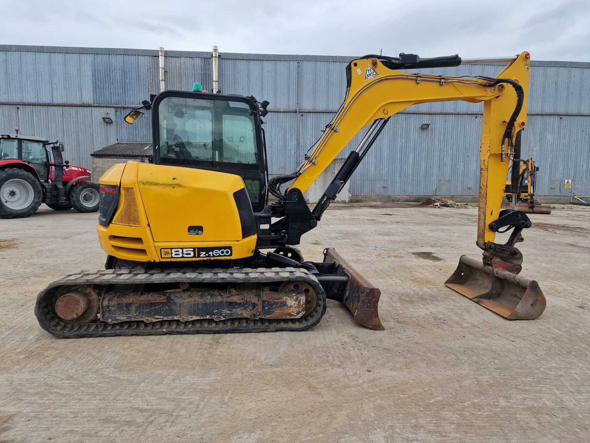 2015 JCB 85Z-1 ECO Rubber Tracks, Blade, Offset, CV, JCB Hydraulic QH, Piped, Aux. Piping, 60" Bucke - Image 46 of 80