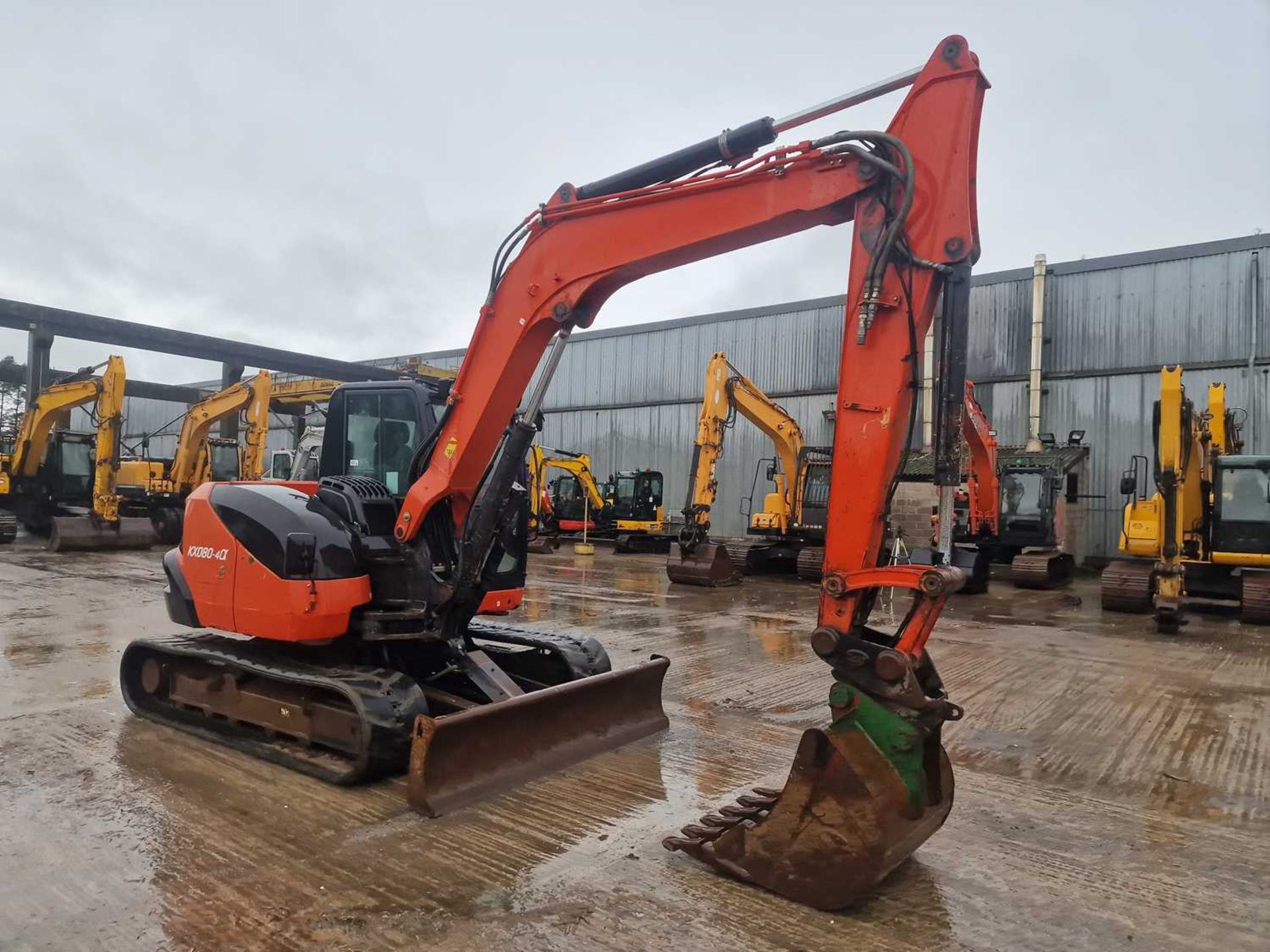 2017 Kubota KX080-4 Rubber Tracks, Offset, CV, Geith Hydraulic QH, Piped, Aux. Piping, A/C, 36" Buck - Image 43 of 108