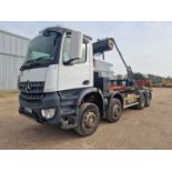 2017 Mercedes 8x4 Hook Loader Lorry, Multilift Equipment, Easy Sheet, Reverse Camera, A/C (Reg. Docs