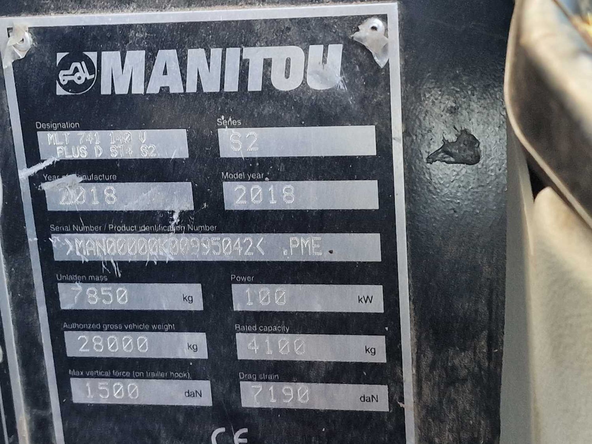 2018 Manitou MLT741-140 Turbo Telehandler, Joystick Controls, PUH, WLI, A/C - Image 22 of 22