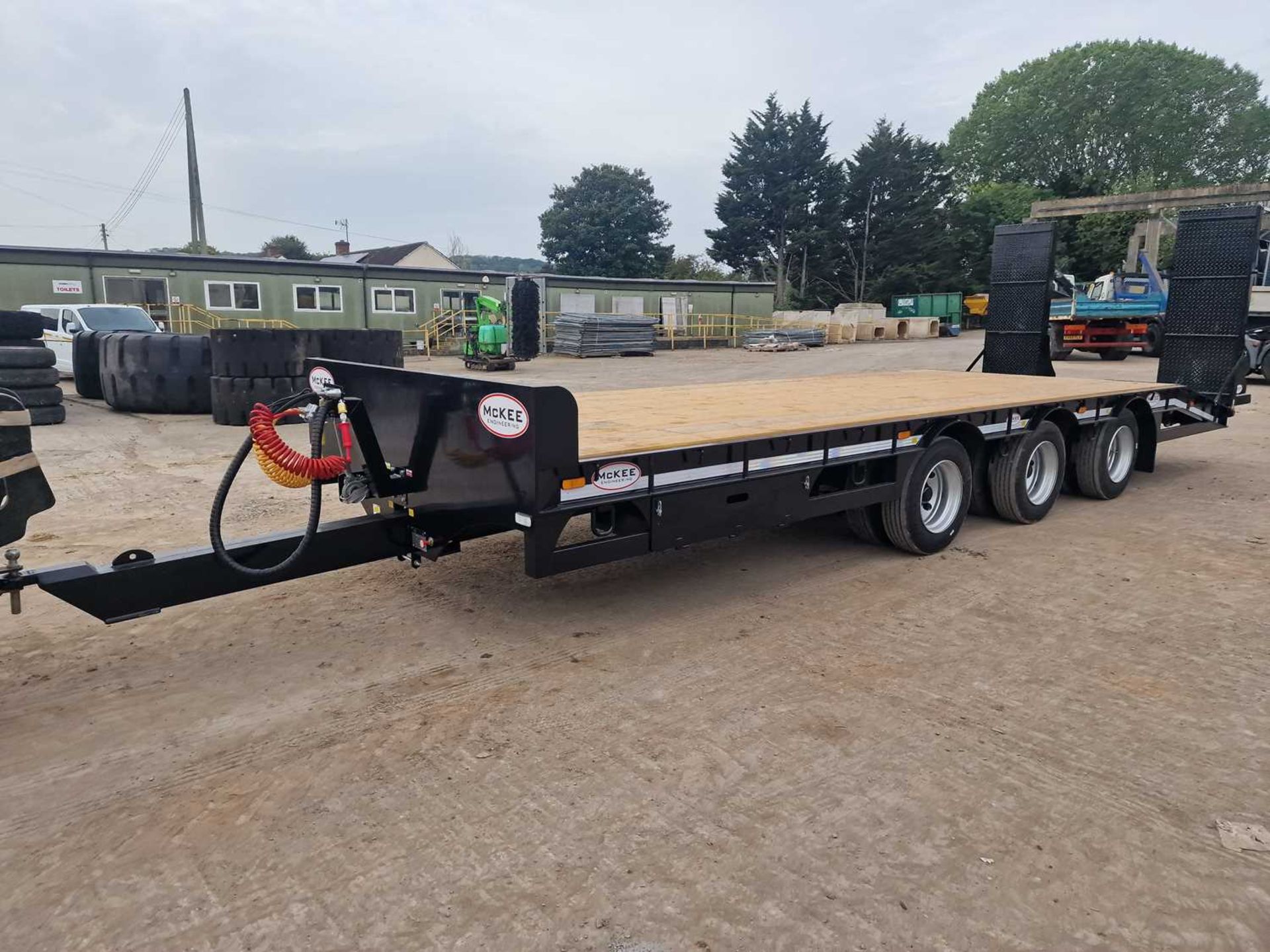 Unused 2023 McKee 27 Ton Tri Axle Low Loader Trailer, Hydraulic Ramps, Air Brakes, Sprung Draw Bar, 