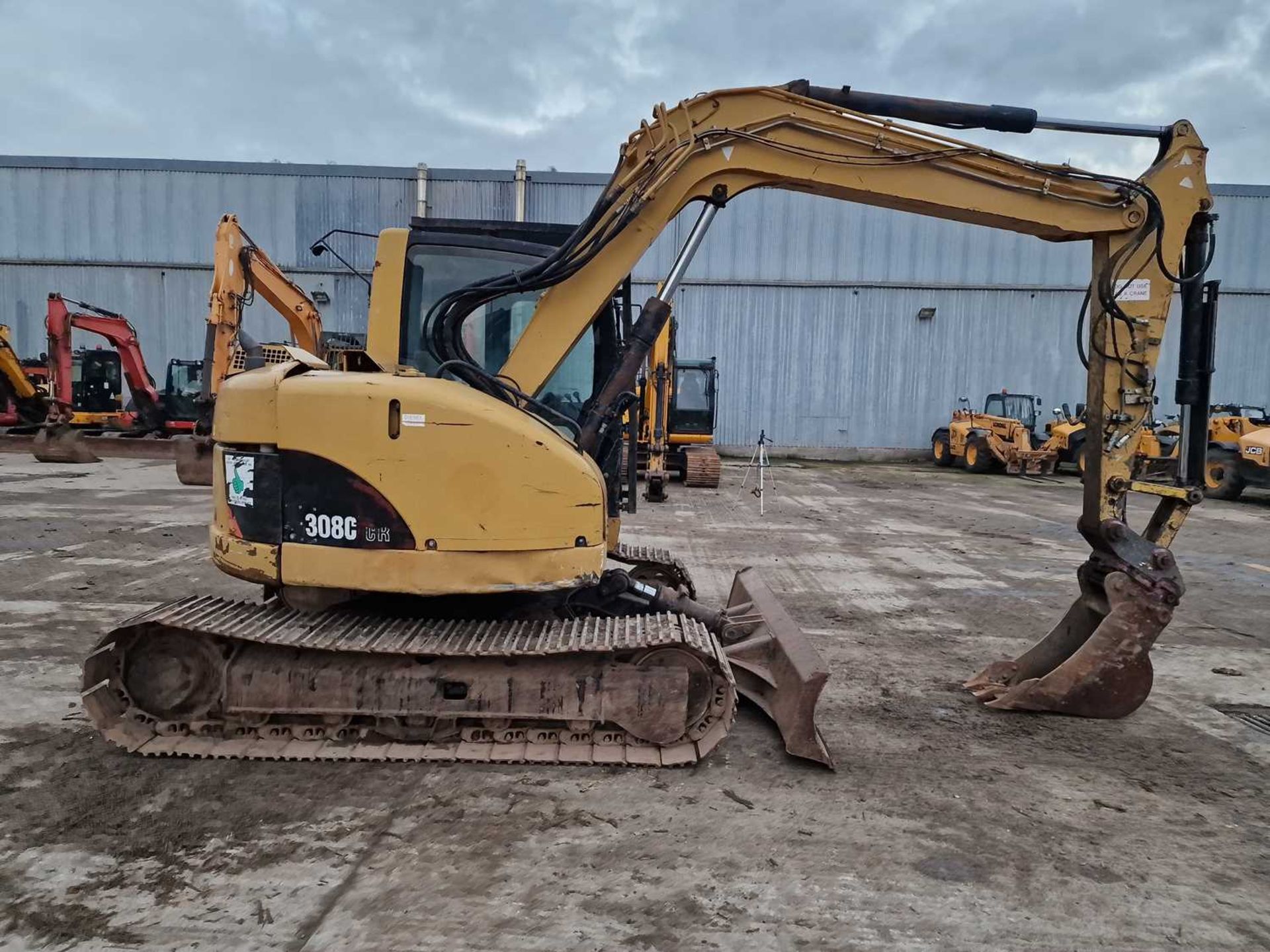 2008 CAT 308C CR 450mm Steel Tracks, Blade, CV, Hydraulic QH, Piped, Aux. Piping, A/C, Demo Cage - Image 40 of 102