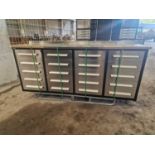 Unused 7' Work Steel Bench, 20 Drawers