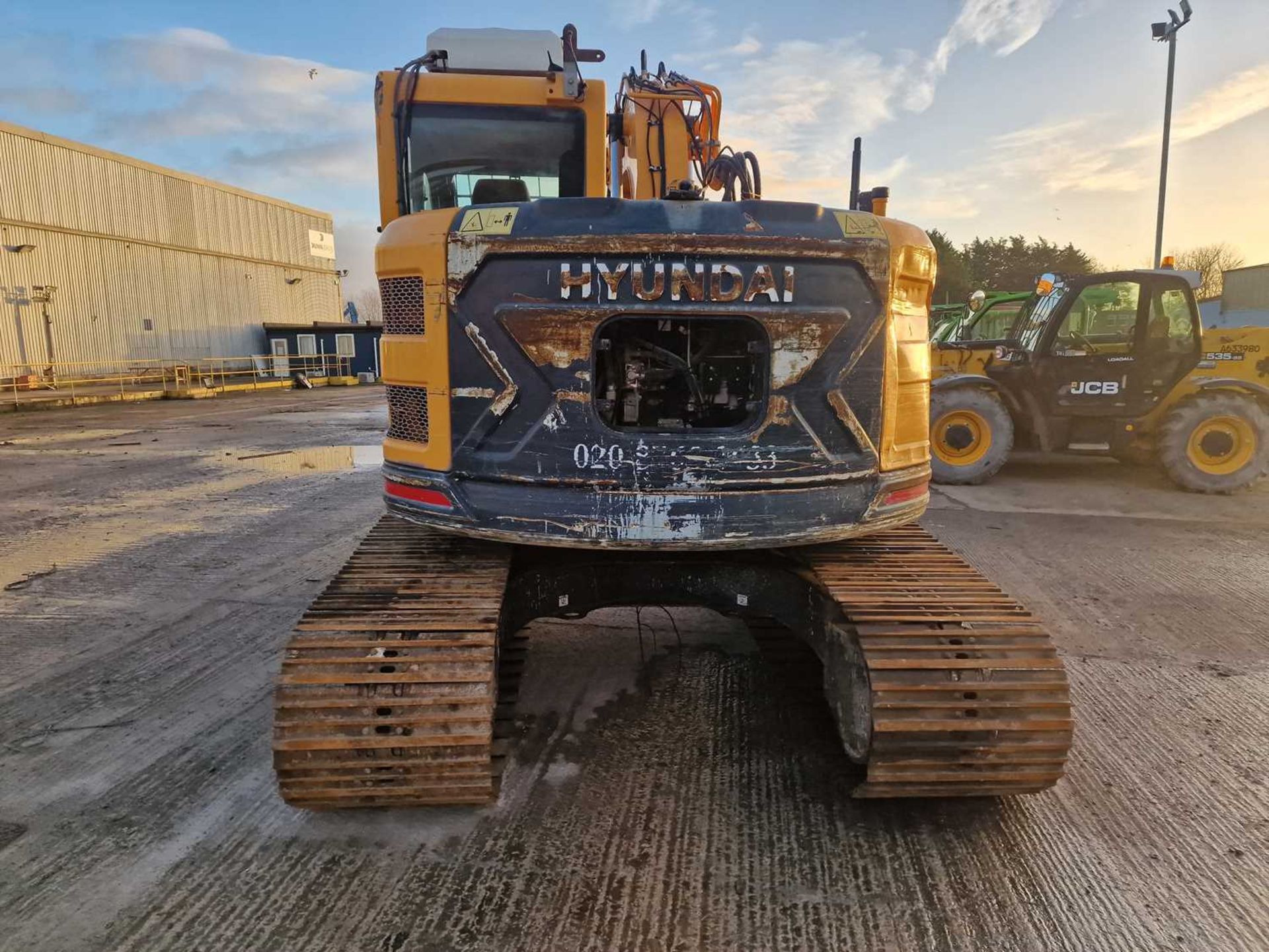 2017 Hyundai HX145LCR, 700mm Steel Tracks, CV, Geith Hydraulic QH, Piped, Aux. Piping, Demo Cage, Re - Image 37 of 66