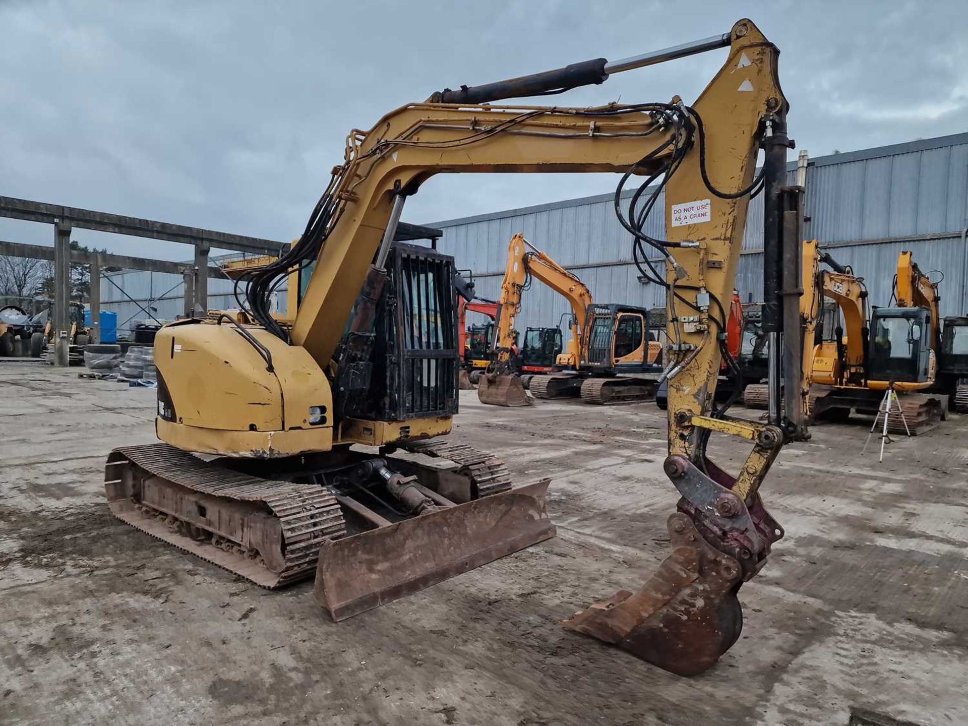 2008 CAT 308C CR 450mm Steel Tracks, Blade, CV, Hydraulic QH, Piped, Aux. Piping, A/C, Demo Cage - Image 75 of 102