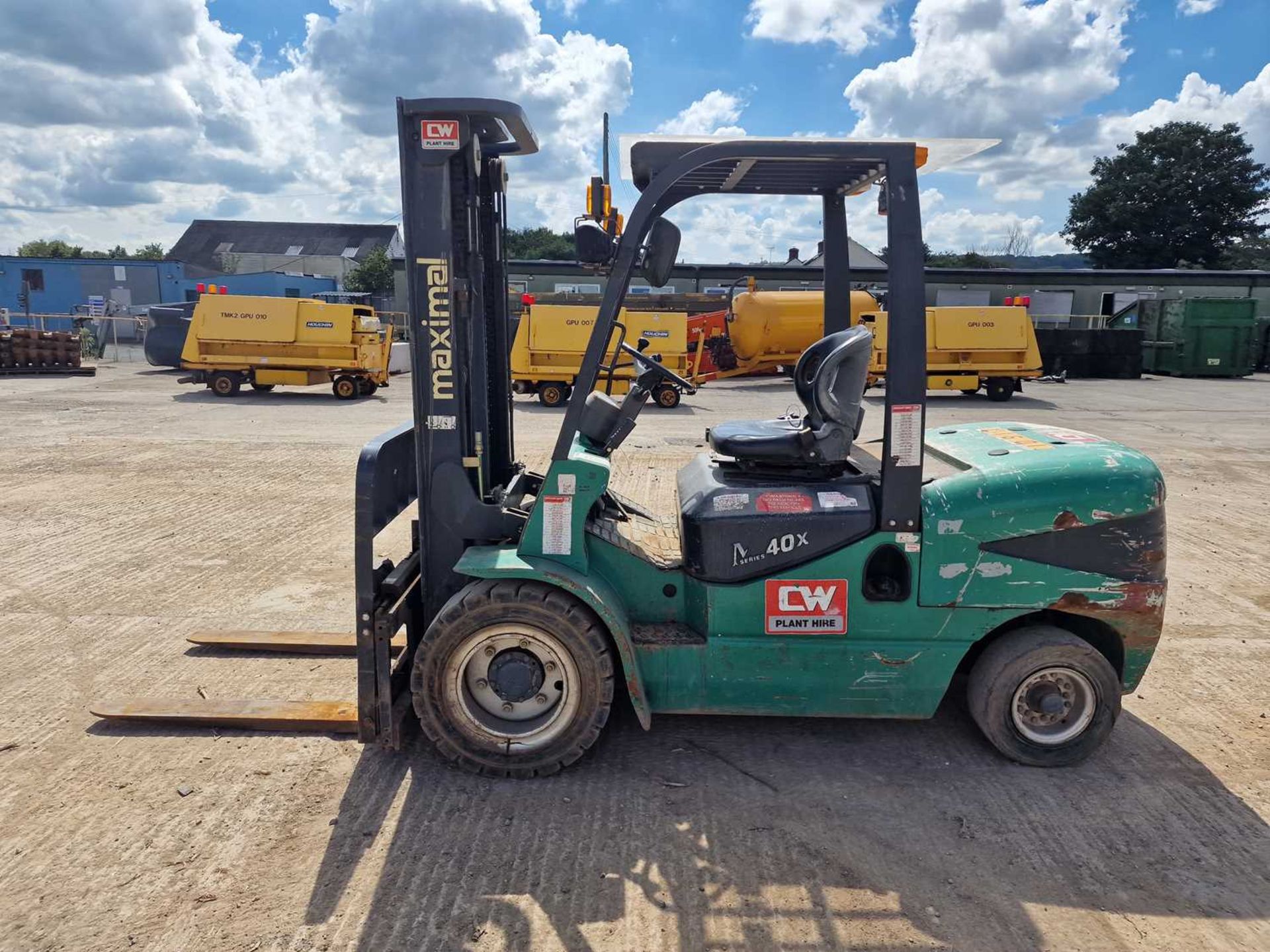 2015 Zhejiang FD40T 4 Ton Diesel Forklift, 3 Stage Free Lift Mast, Side Shift, Forks - Image 2 of 38