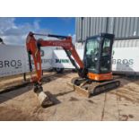 2019 Hitachi ZX26U-6 Rubber Tracks, Blade, Offset, Whites Manual QH, Piped, 48” Bucket