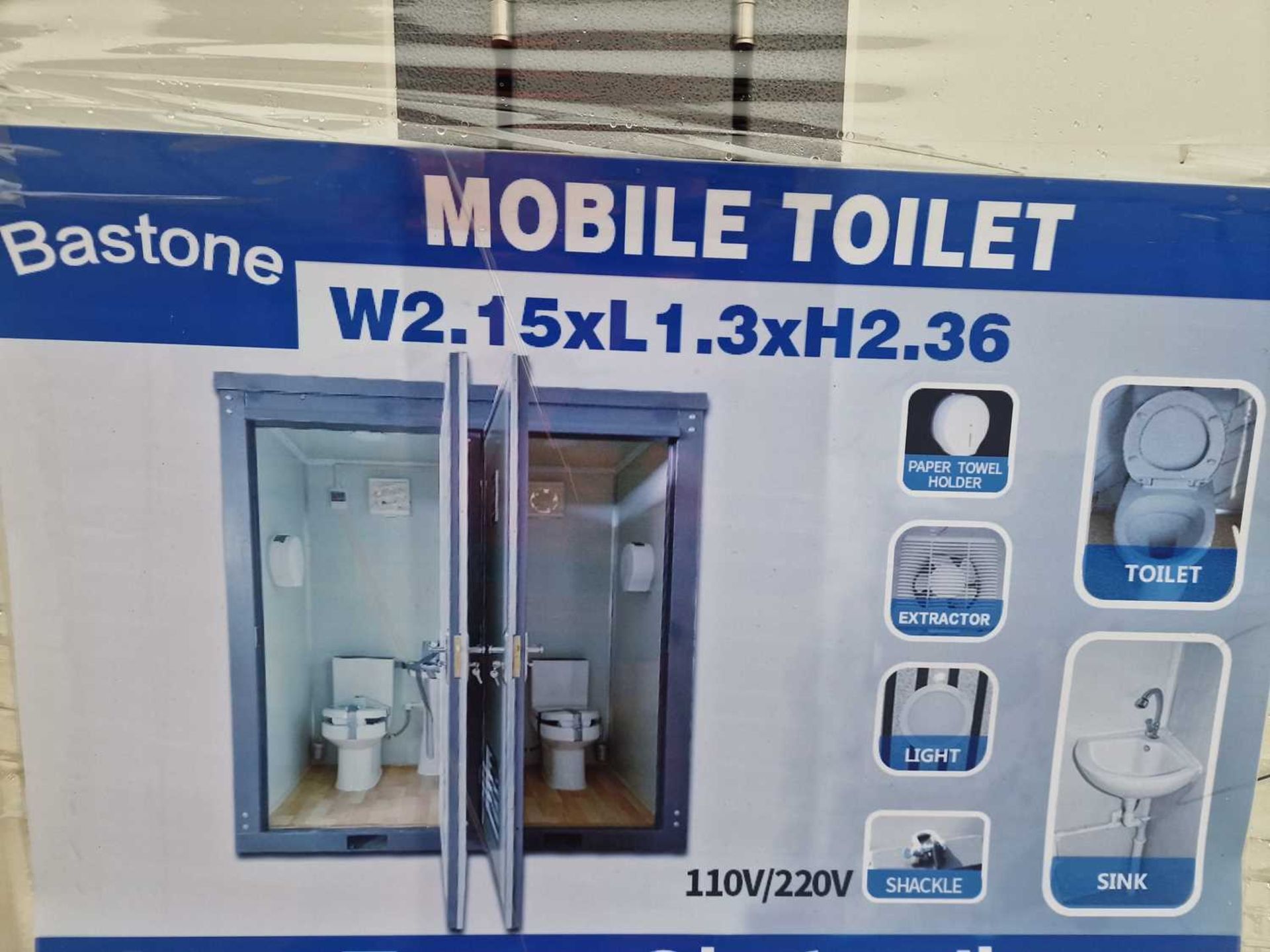 Unused Bastone Double Toilet Block, with Sink, 240Volt (215cm x 130cm x 236cm) - Image 11 of 11