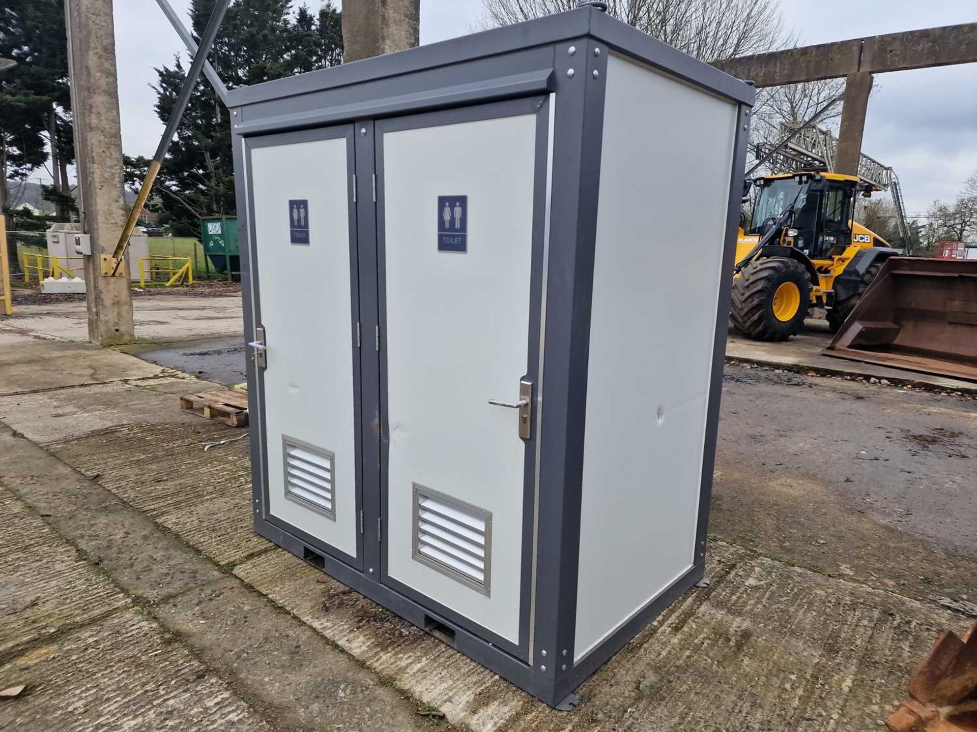 Unused Hardlife Double Toilet Block, with Sink, 240Volt (215cm x 130cm x 236cm)