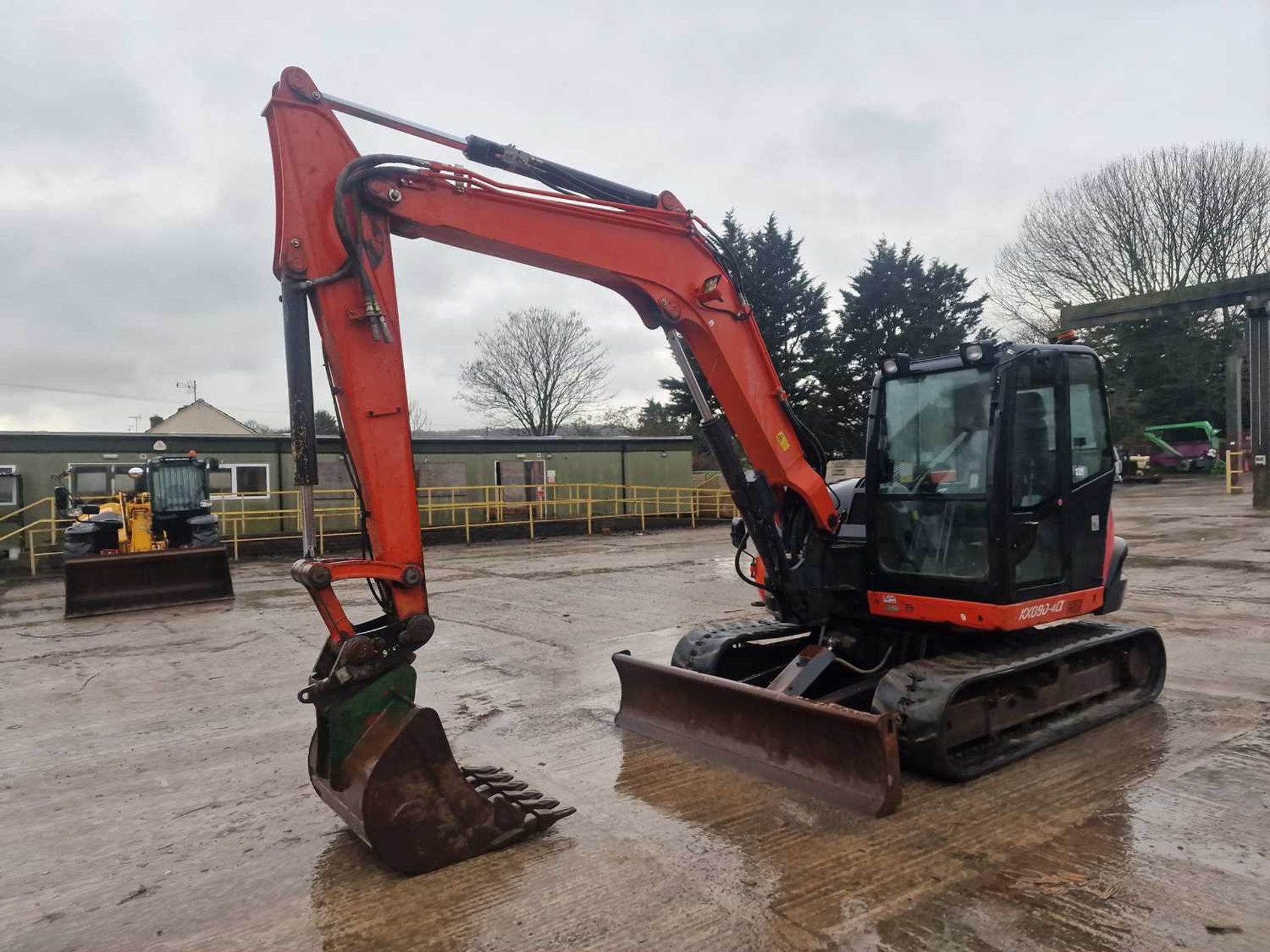 2017 Kubota KX080-4 Rubber Tracks, Offset, CV, Geith Hydraulic QH, Piped, Aux. Piping, A/C, 36" Buck