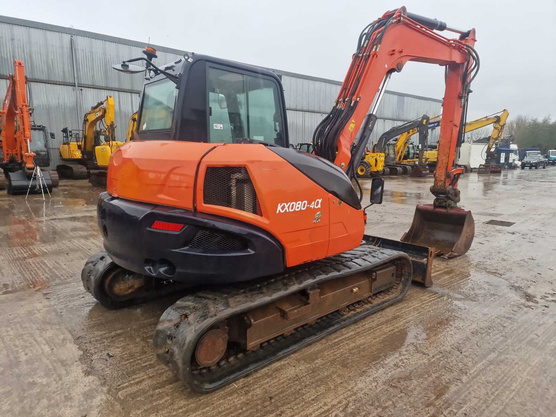 2017 Kubota KX080-4 Rubber Tracks, Offset, CV, Geith Hydraulic QH, Piped, Aux. Piping, A/C, 36" Buck - Image 5 of 108