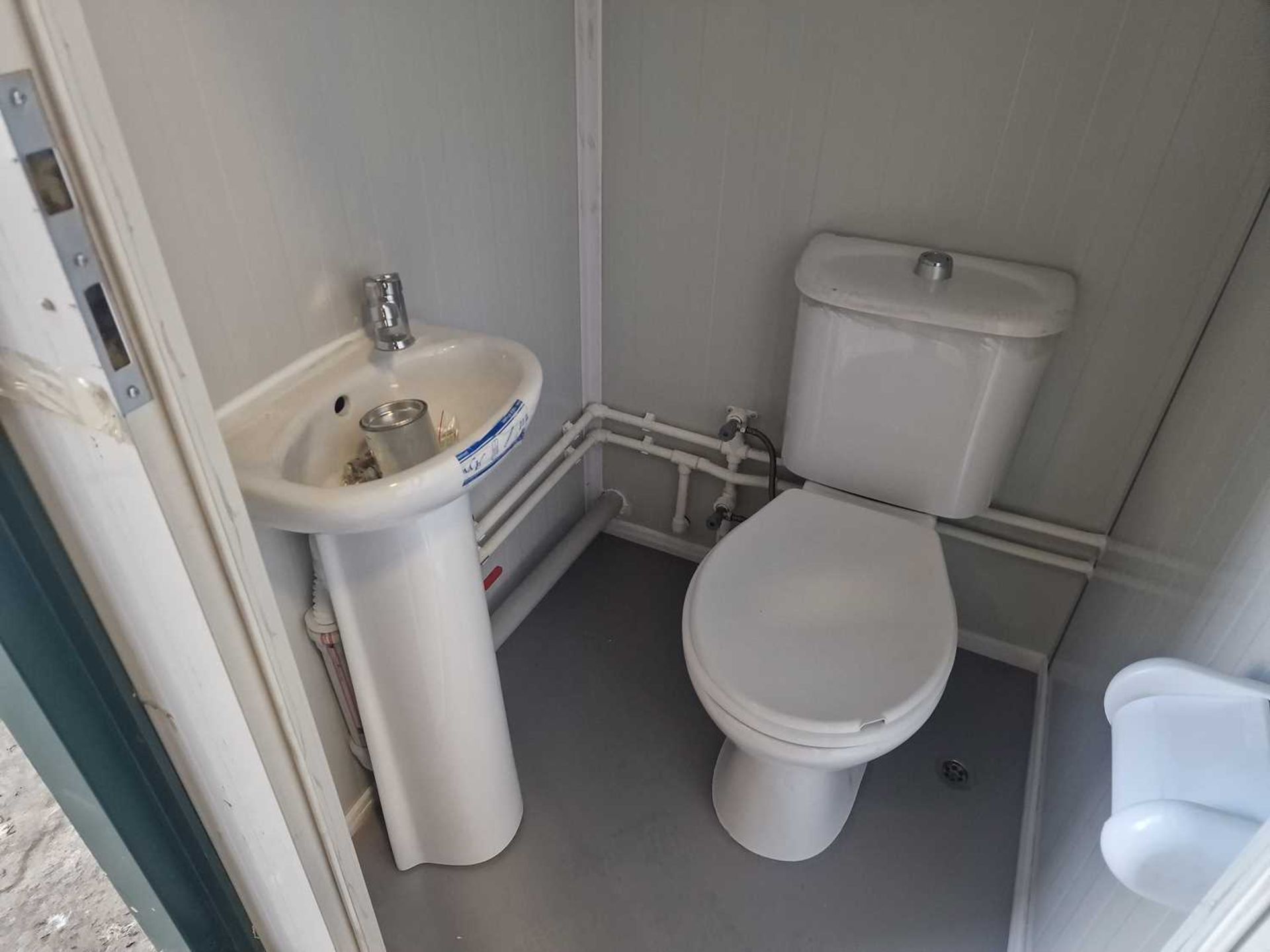 Unused Double Toilet Block, with Sink, 240Volt - Image 7 of 8