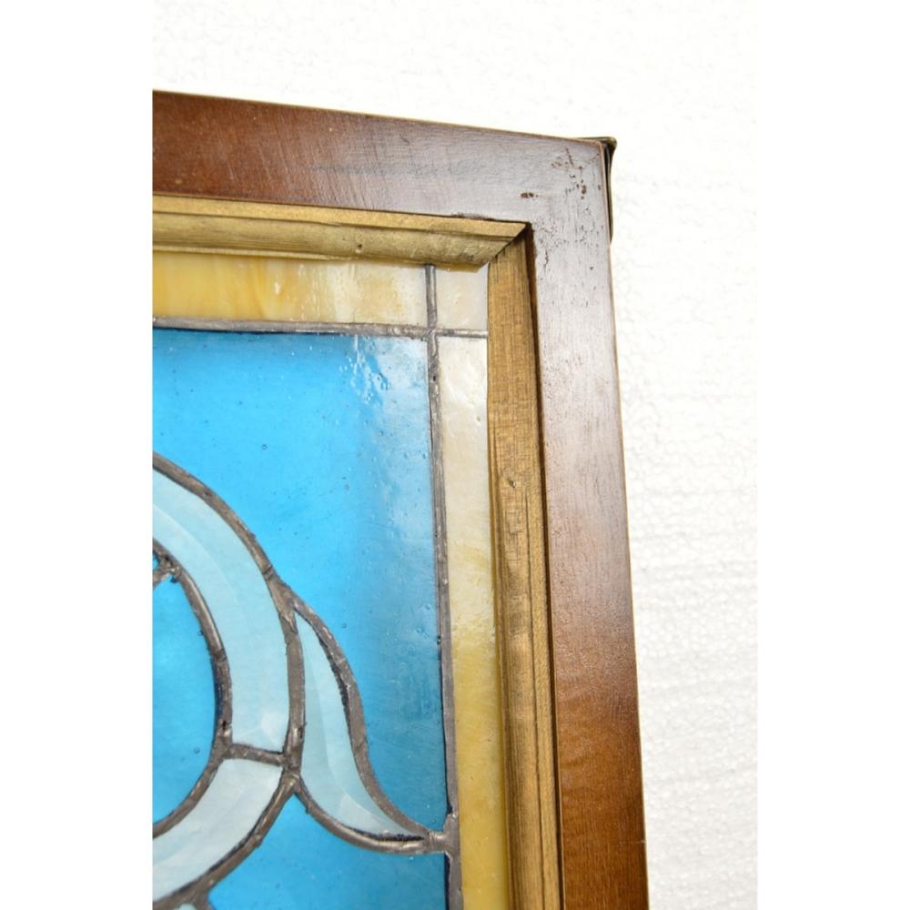 Framed Stained Leaded Glass Window - Image 3 of 4
