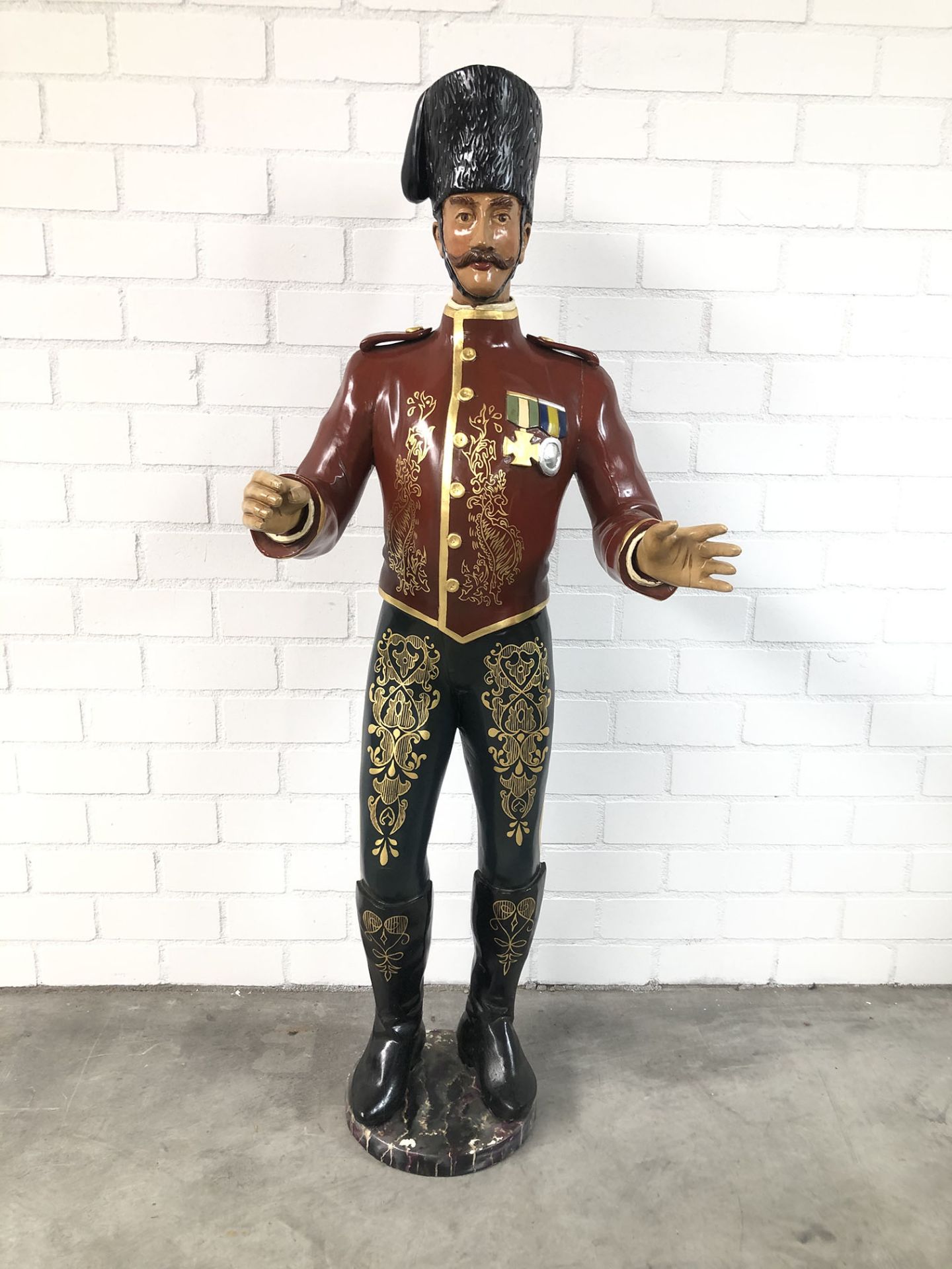 Large Wooden organ figure conductor in a uniform  - Bild 2 aus 14