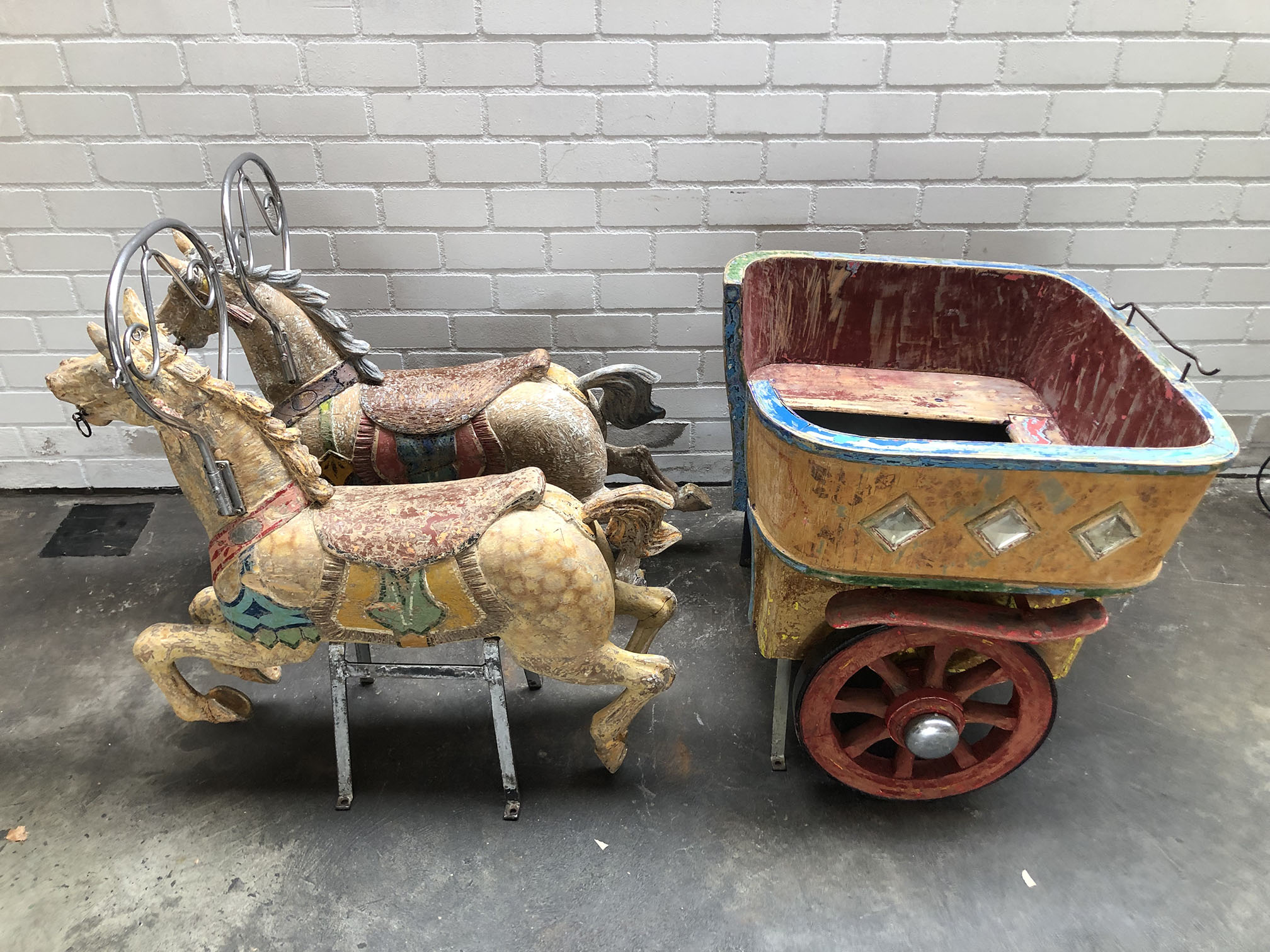 Original Bernard van Guyse Carriage with Two Horses. - Image 2 of 12