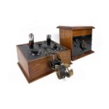 Vintage 2 Tube & 2 Honeycomb Coil Radio & Amplifier, ca. 1925, UK