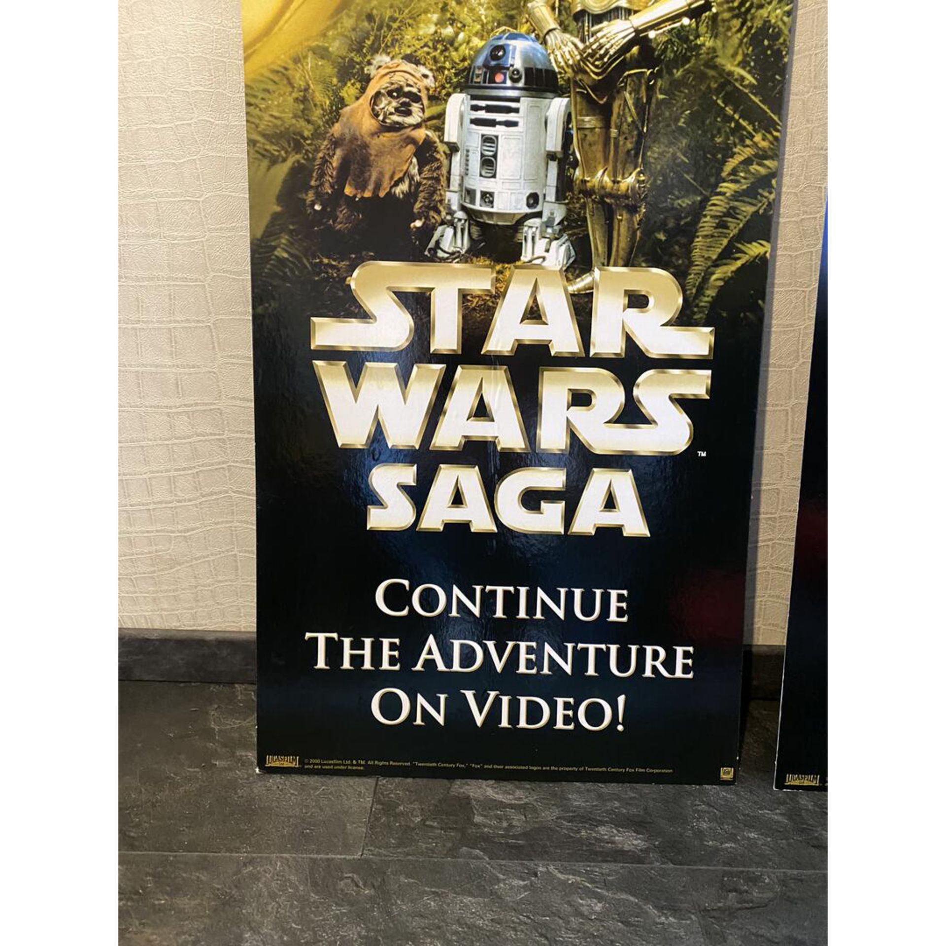 Set of 3 Large 2000 Star Wars Saga Double-Sided Cardboard Cinema Posters - Image 3 of 4