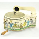 Toy Gramophone with Design of Children Playing