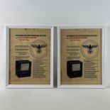 Lot of 2 WW2 Voksempfänger VE 301 Dyn Posters