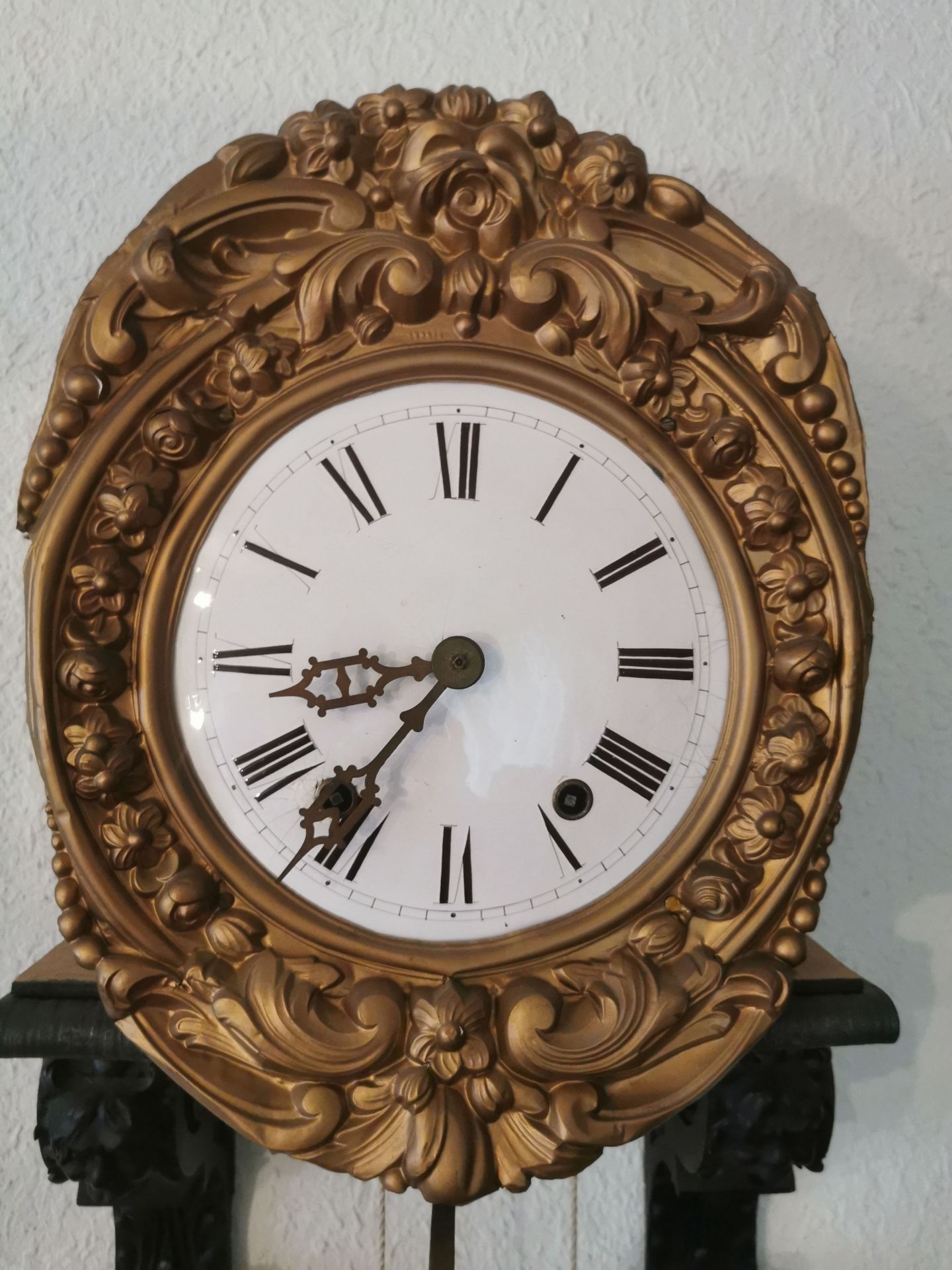 Pendulum Wall Clock with Tin Decorations - Image 2 of 3