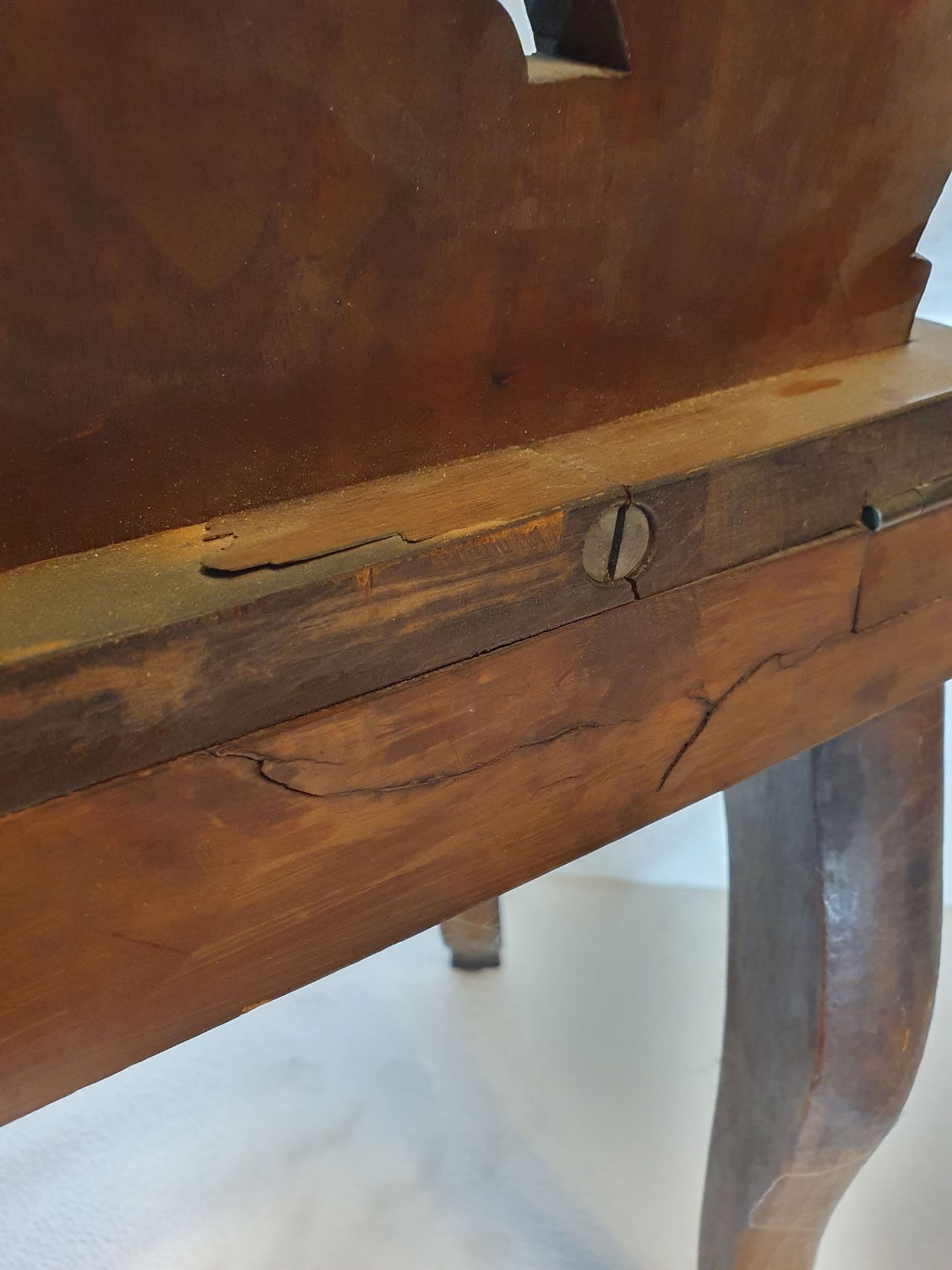 Antique Black Forest Wooden Chair with 3 Tune Music Box - Bild 8 aus 13