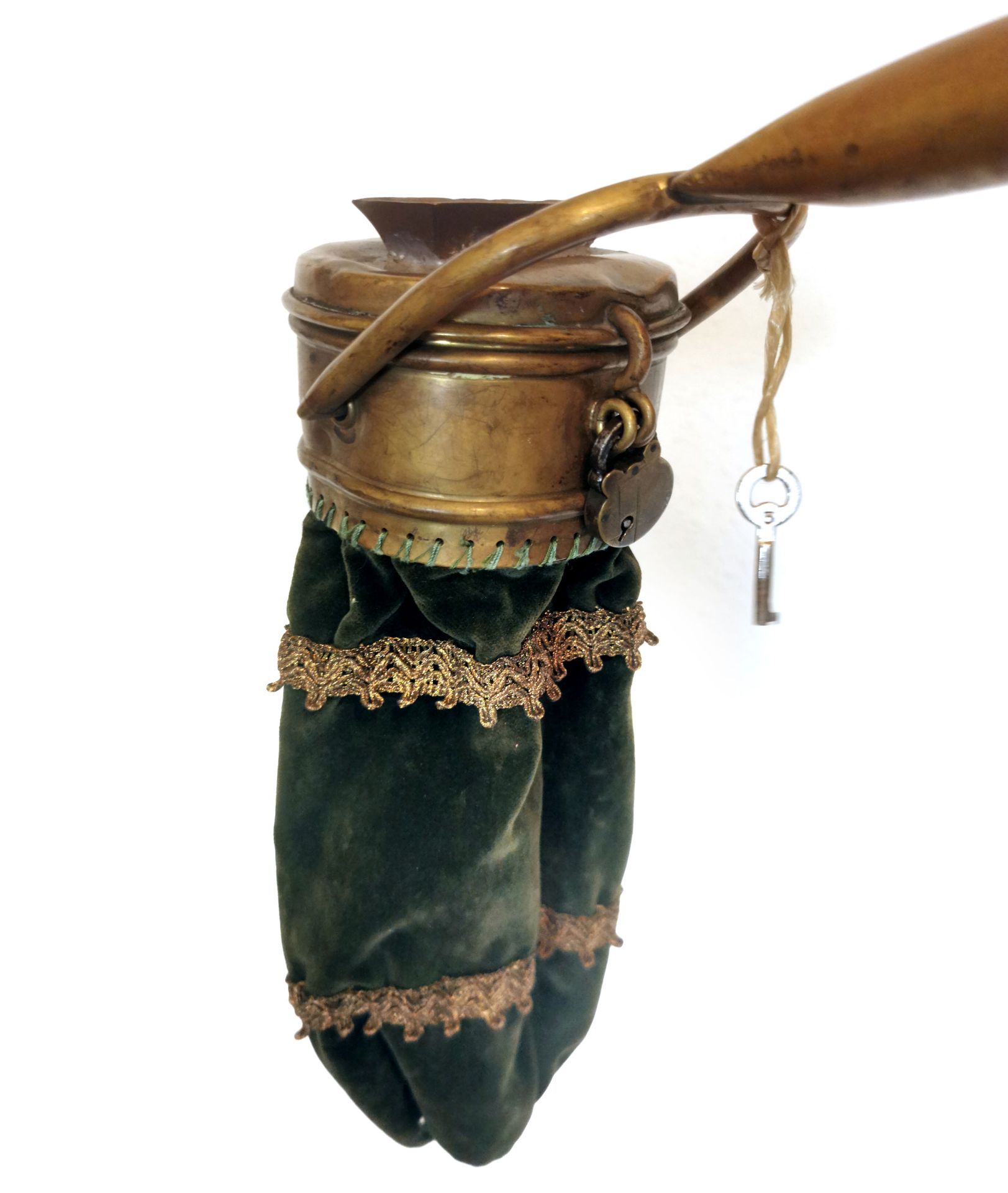 Church Money Collector with brass Top and Velvet Bag. - Image 4 of 5