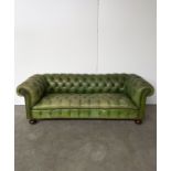 Green Leather Chesterfield Sofa