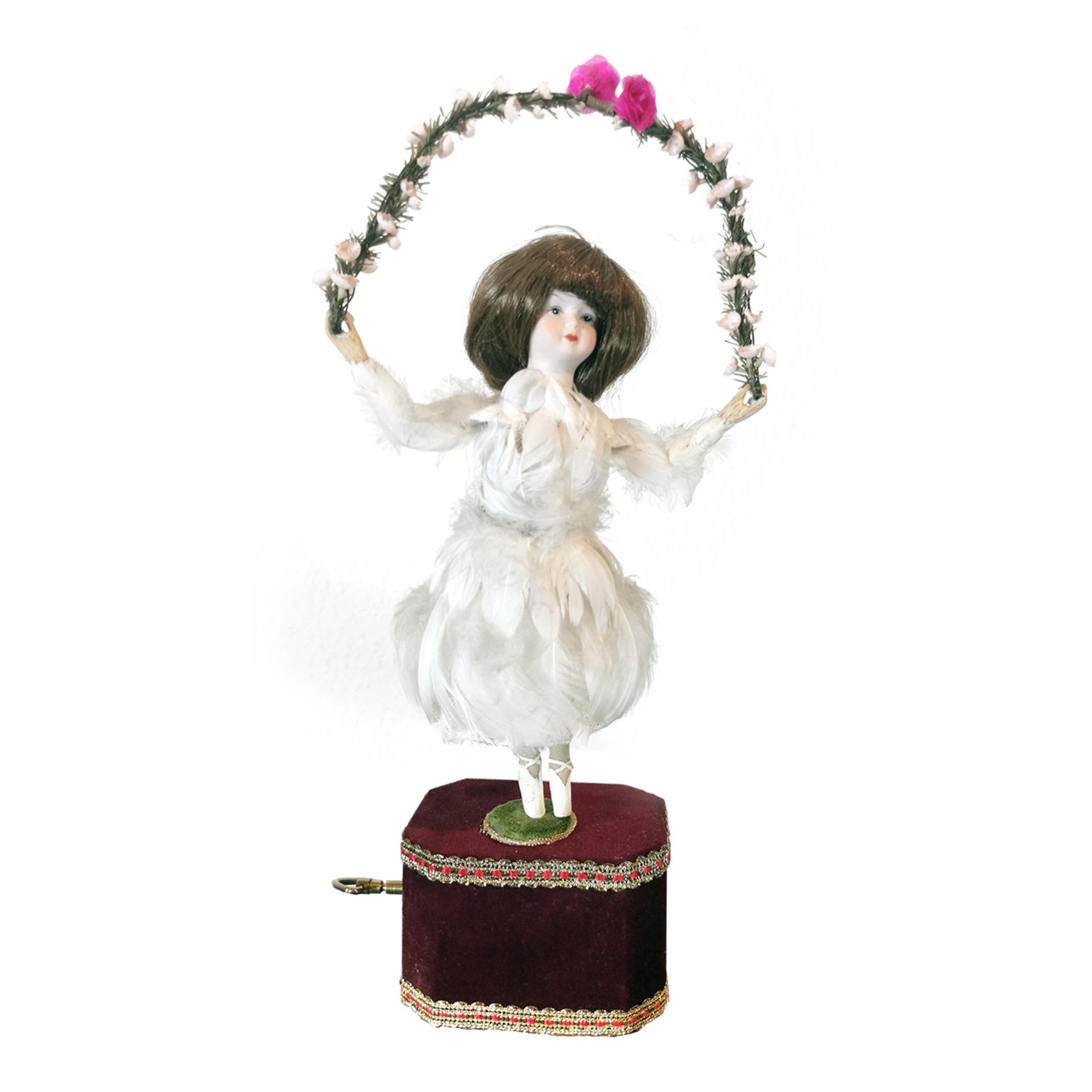 Small Ballerina Automaton with Flower Ring