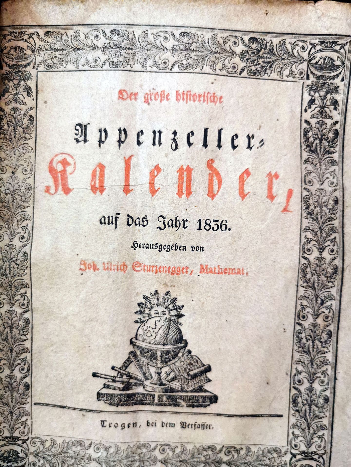 Beautiful Appenzell Calendar Holder with Appenzell Calendar from 1836 - Image 2 of 4