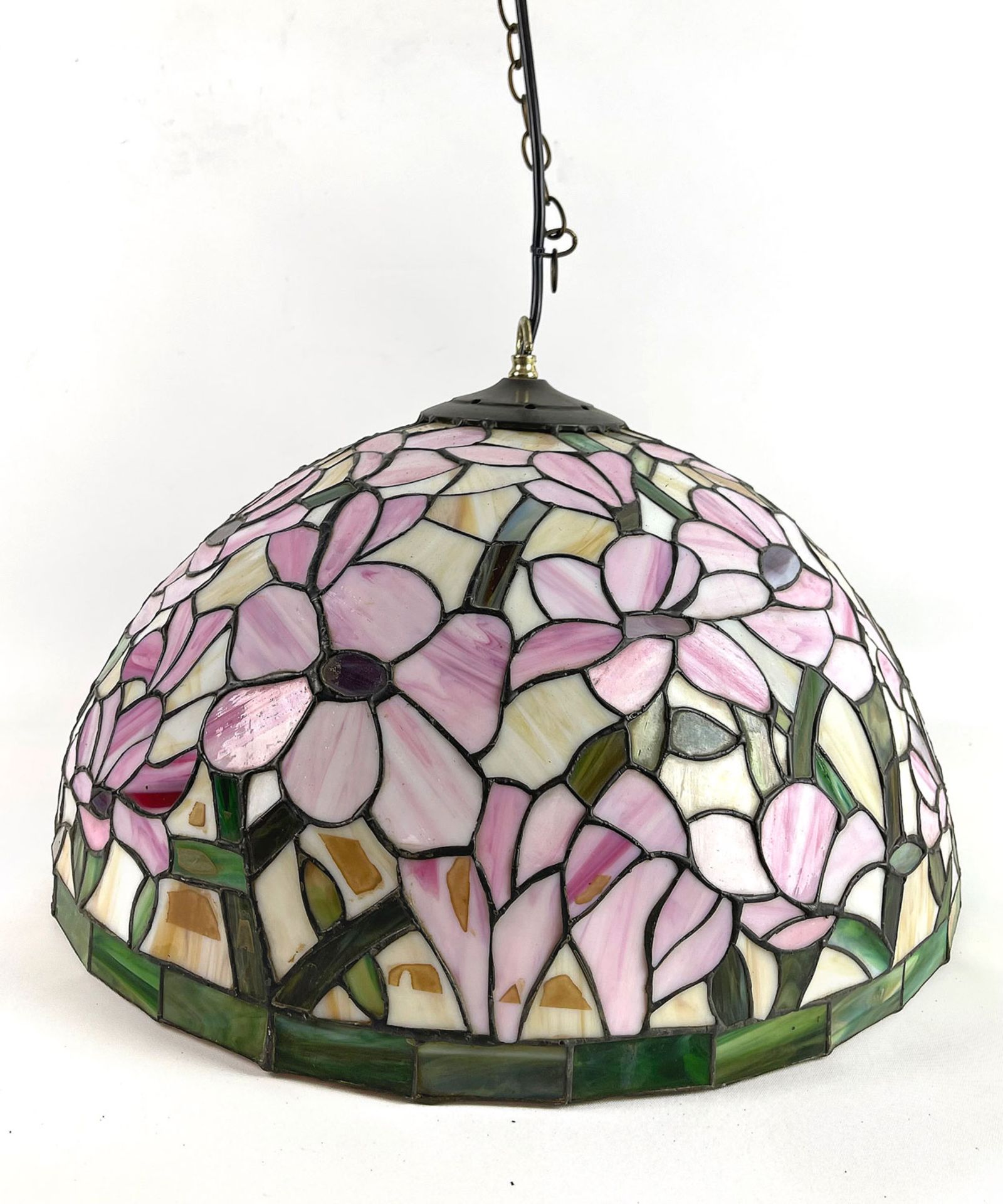 Tiffany Style Hanging Ceiling Lamp with Flower Motif