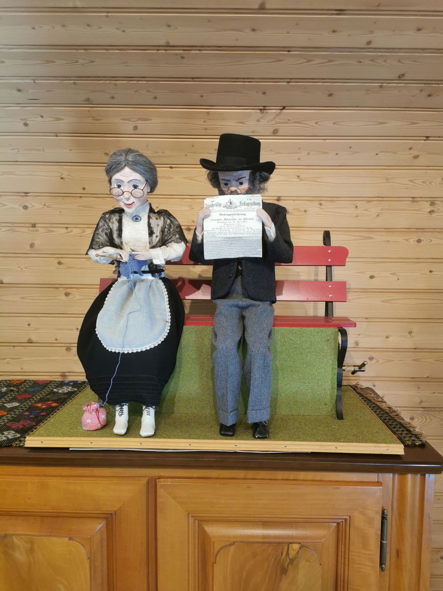 Werner Tschudin Copy of Gustave Vichy Old Couple on the Park Bench Automaton