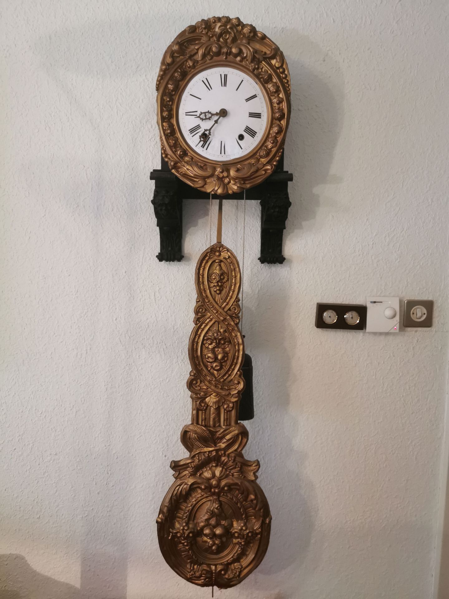 Pendulum Wall Clock with Tin Decorations