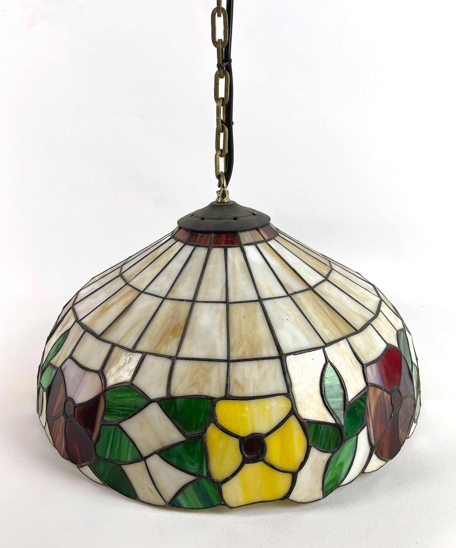 Tiffany Style Hanging Ceiling Lamp with Flower Motif