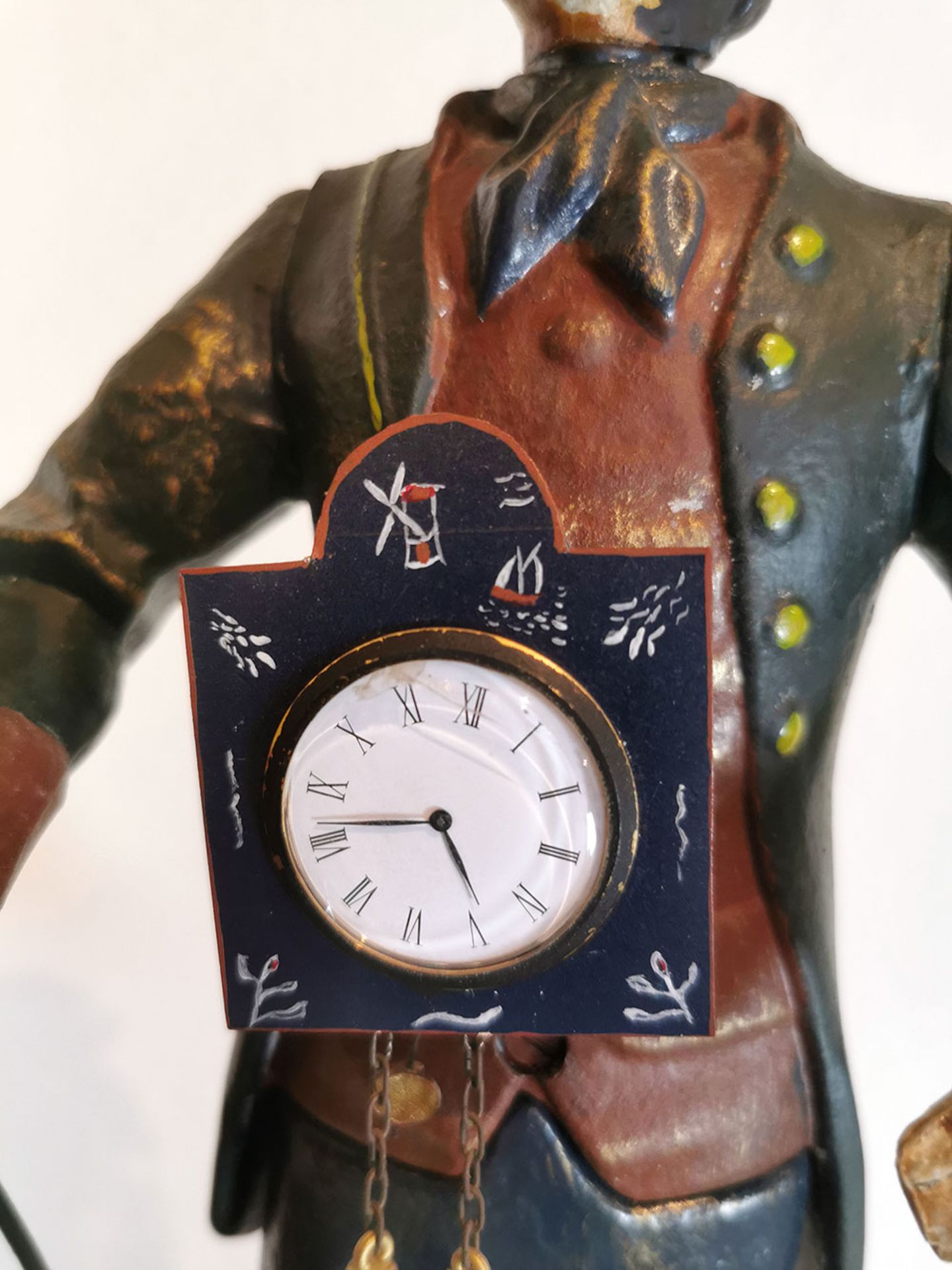 Black Forest Clock Seller, Cast Iron, Reproduction.  - Bild 5 aus 8