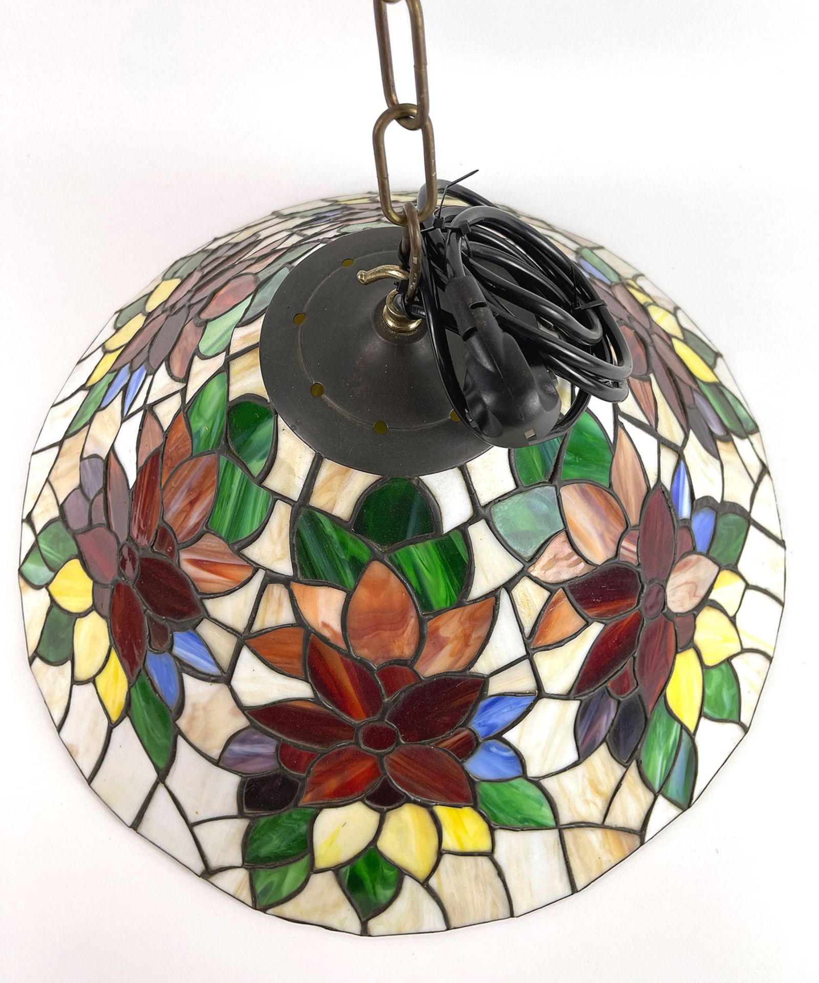 Tiffany Style Hanging Ceiling Lamp with Flower Motif - Bild 3 aus 4