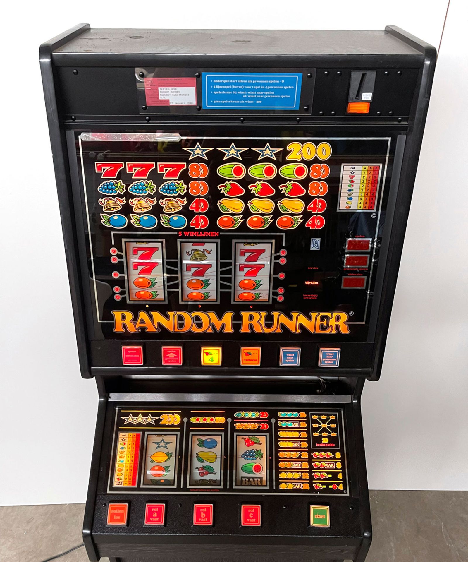 1988 Dutch Rouvoet Random Runner Slot Machine - Bild 10 aus 12