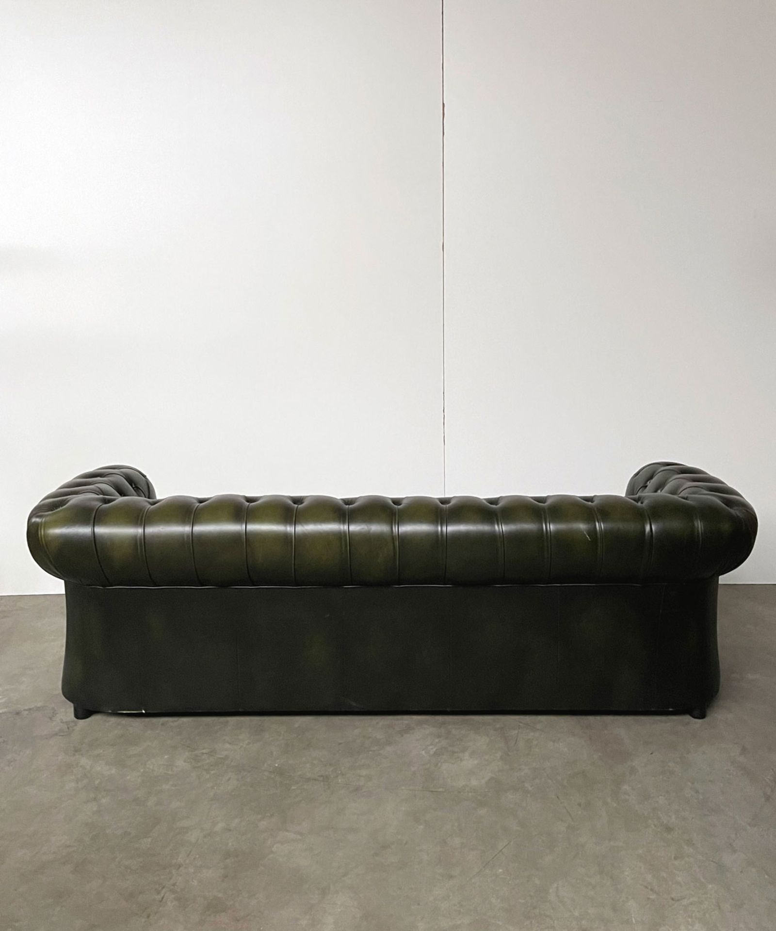 Green Leather Chesterfield Sofa - Bild 5 aus 10