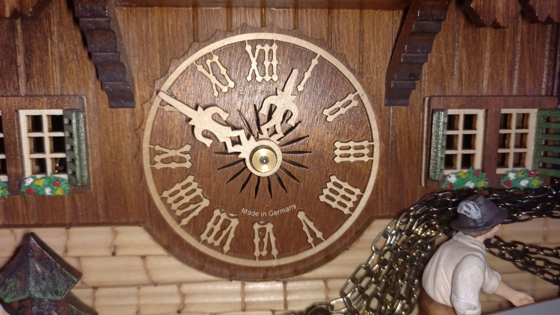 German Schneider Wooden Pendulum Clock - Bild 2 aus 2
